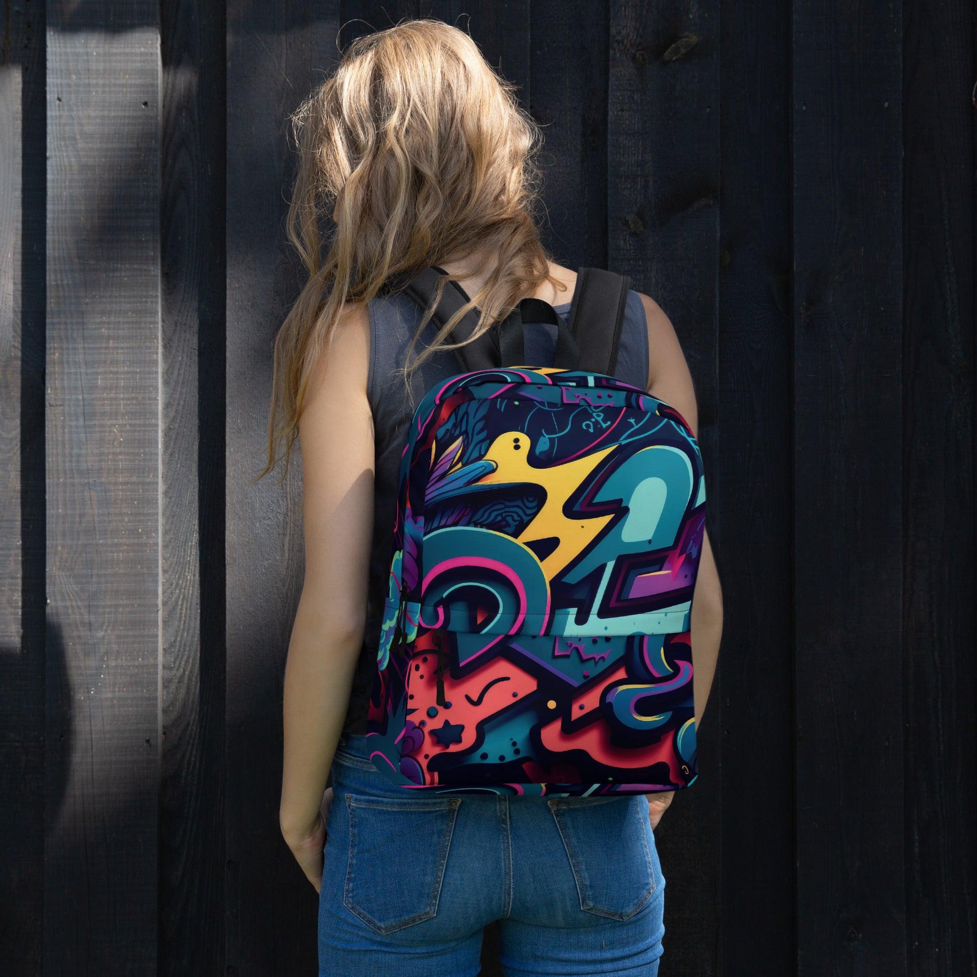 Vibrant Graffiti Music Festival Backpack – Your Rave Essential