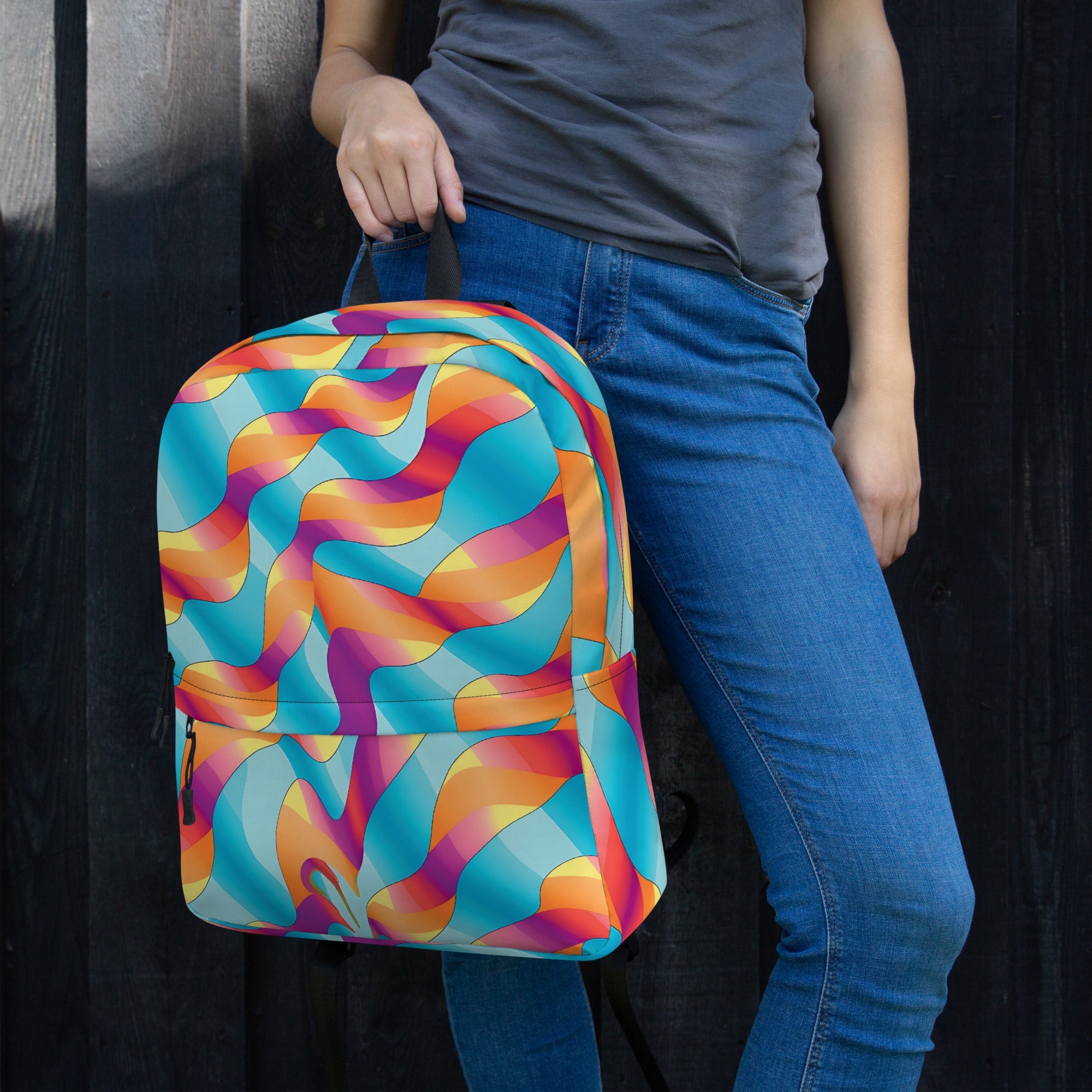 Playful Abstract Backpack for Festivals & Dance Parties
