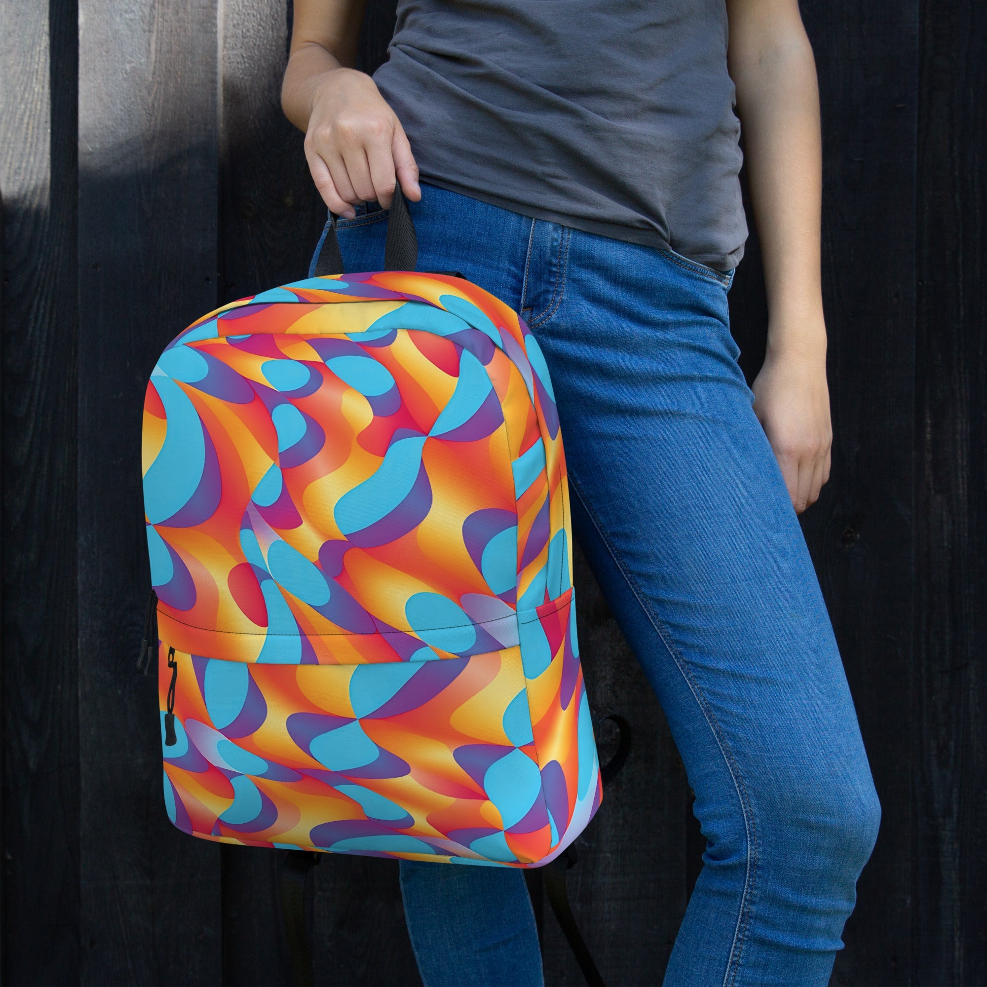 Playful Abstract Backpack for Raves & Festivals