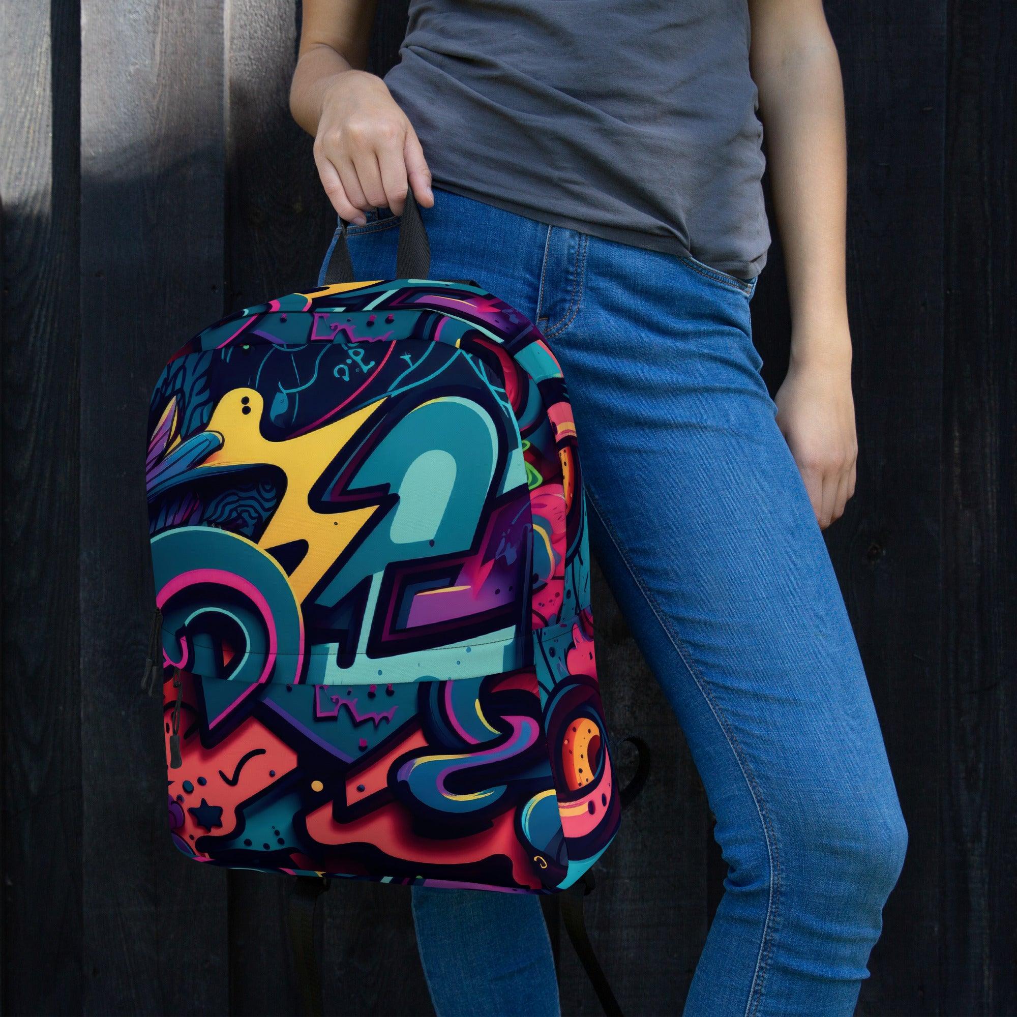 Vibrant Graffiti Music Festival Backpack – Your Rave Essential