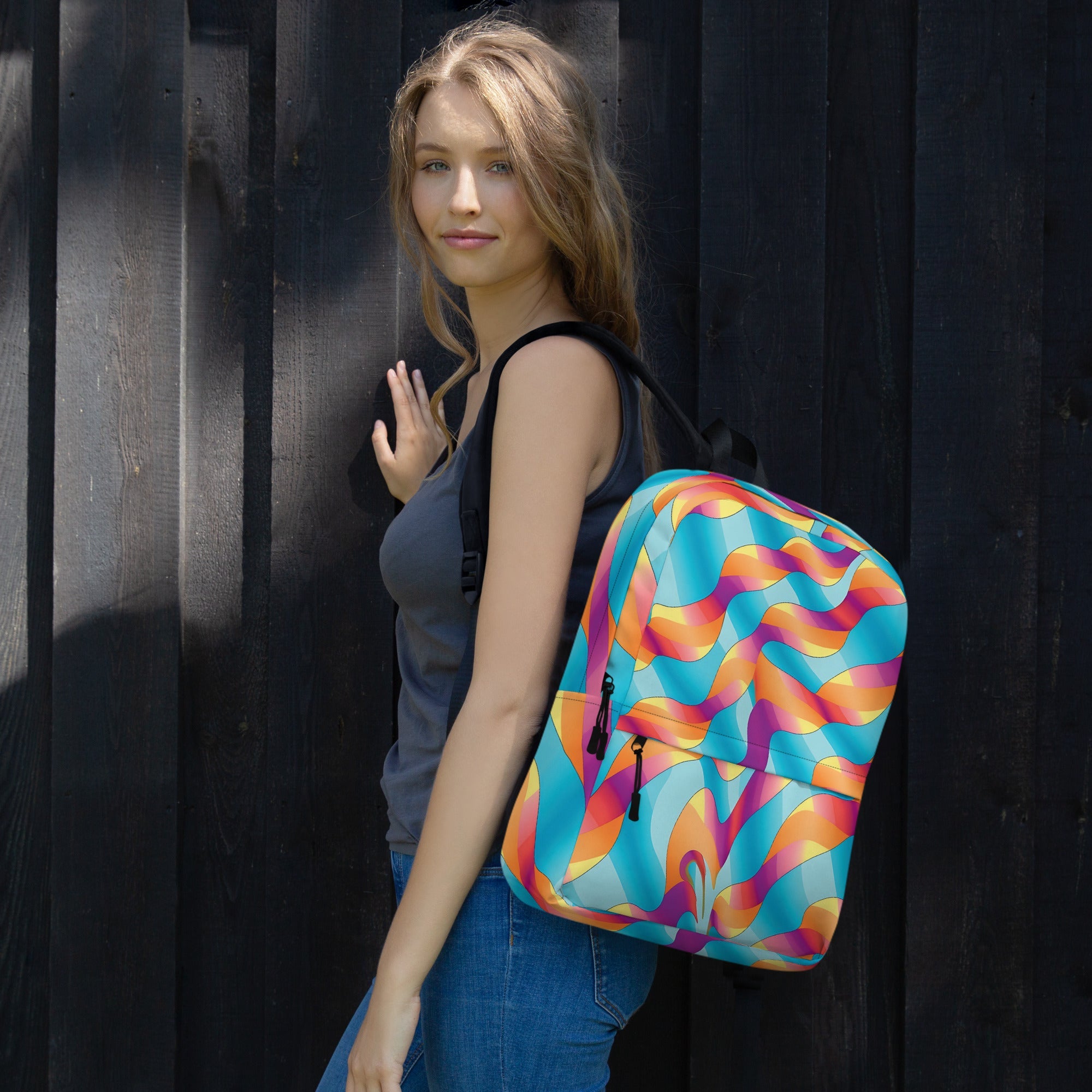 Playful Abstract Backpack for Festivals & Dance Parties