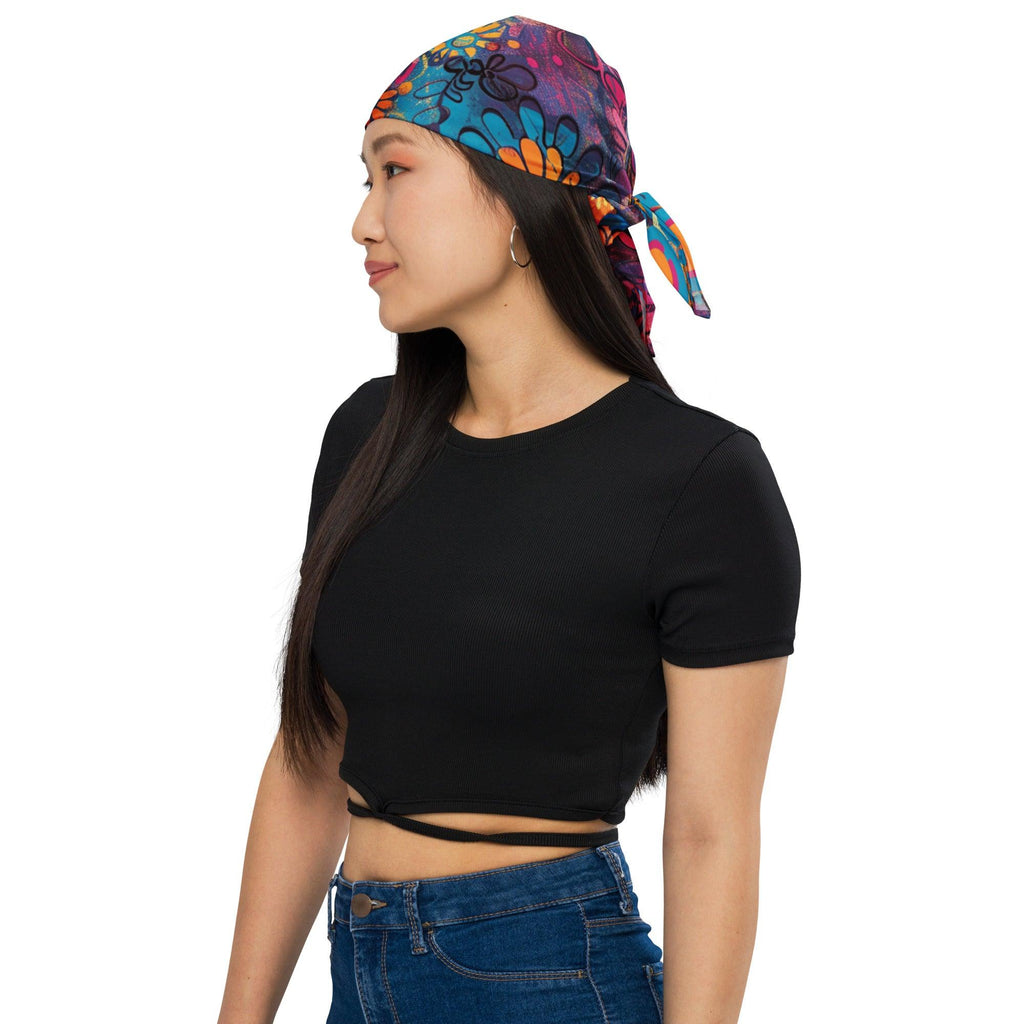 Vibrant Groovy Hippie Bandana for Raves & Festivals