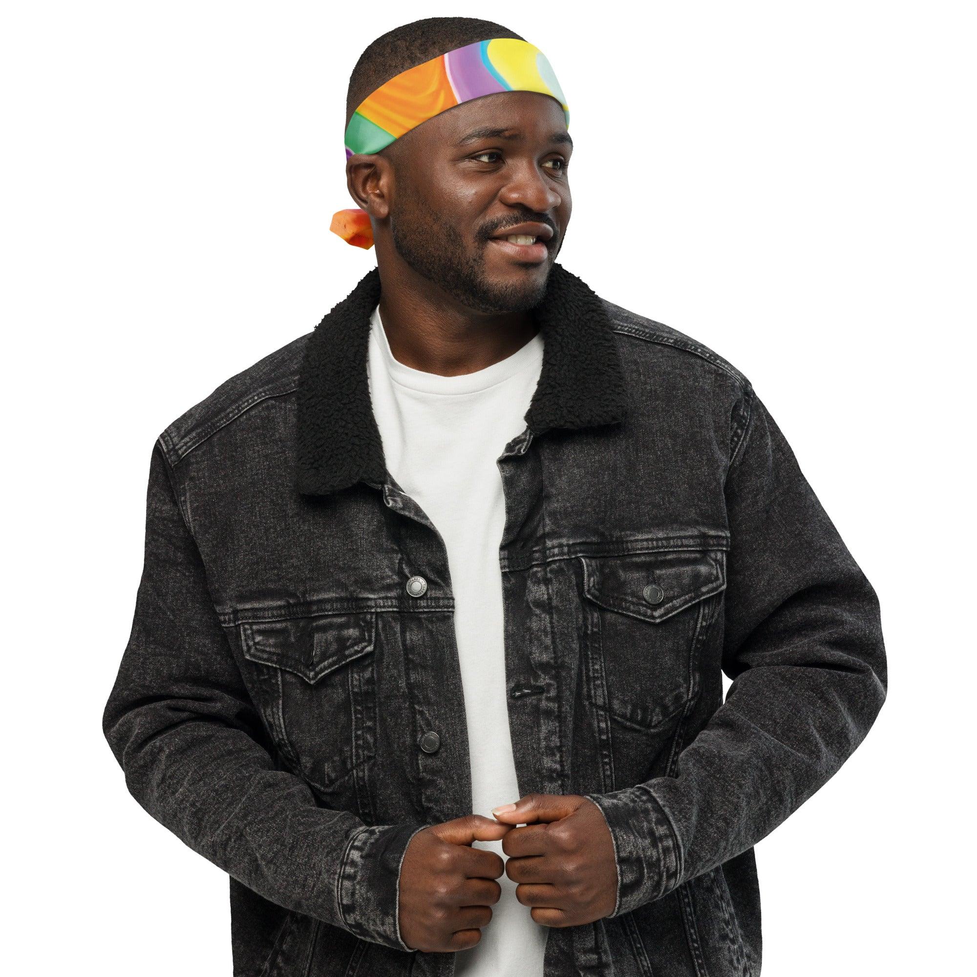 Vibrant Rave-Ready Alcohol Ink Bandana