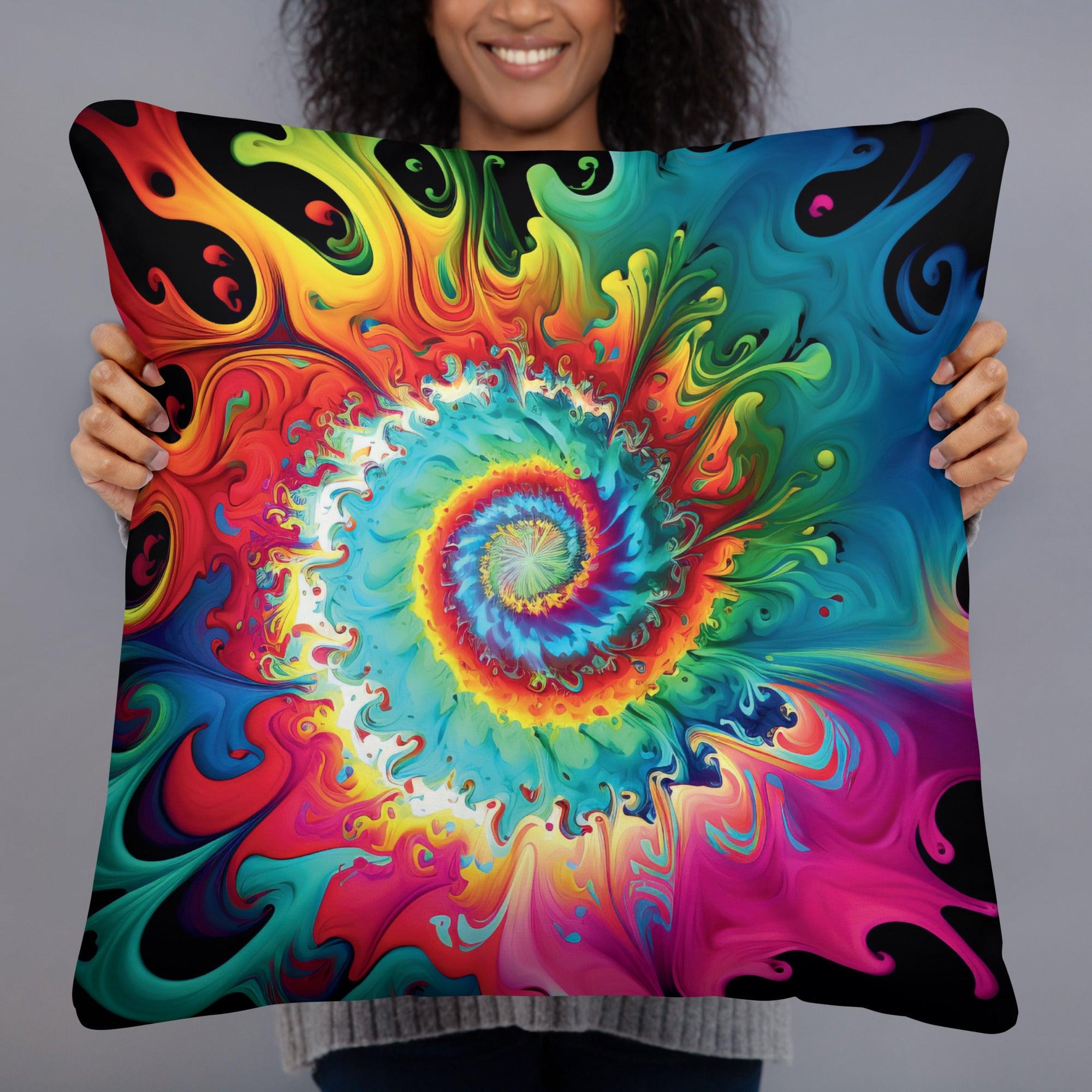 Funky Tie-Dye Pillow for Rave Lovers
