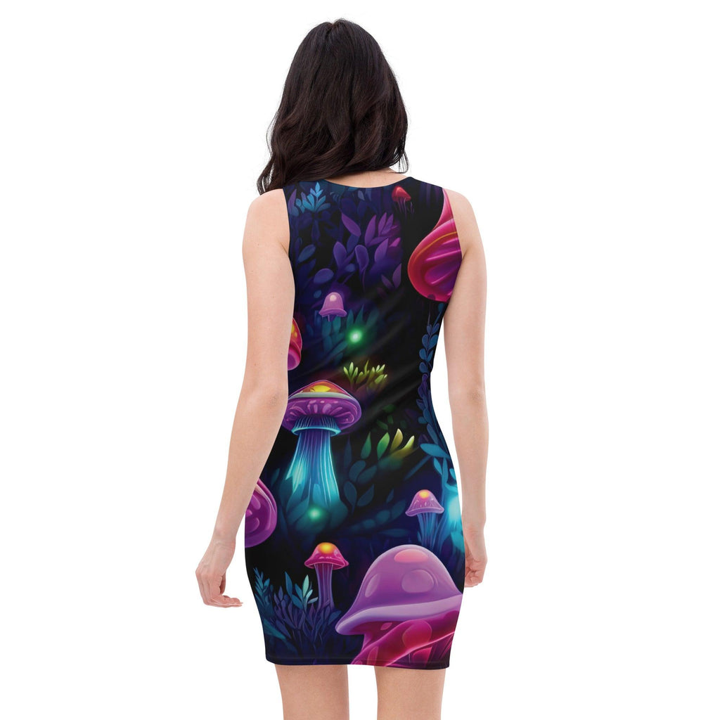 Psychedelic Mushroom Bodycon Dress for Festivals
