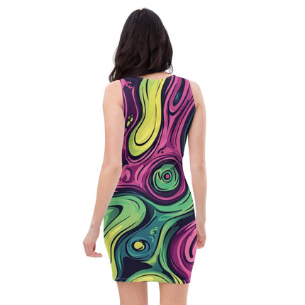 Vibrant Abstract Bodycon Dress for Festivals