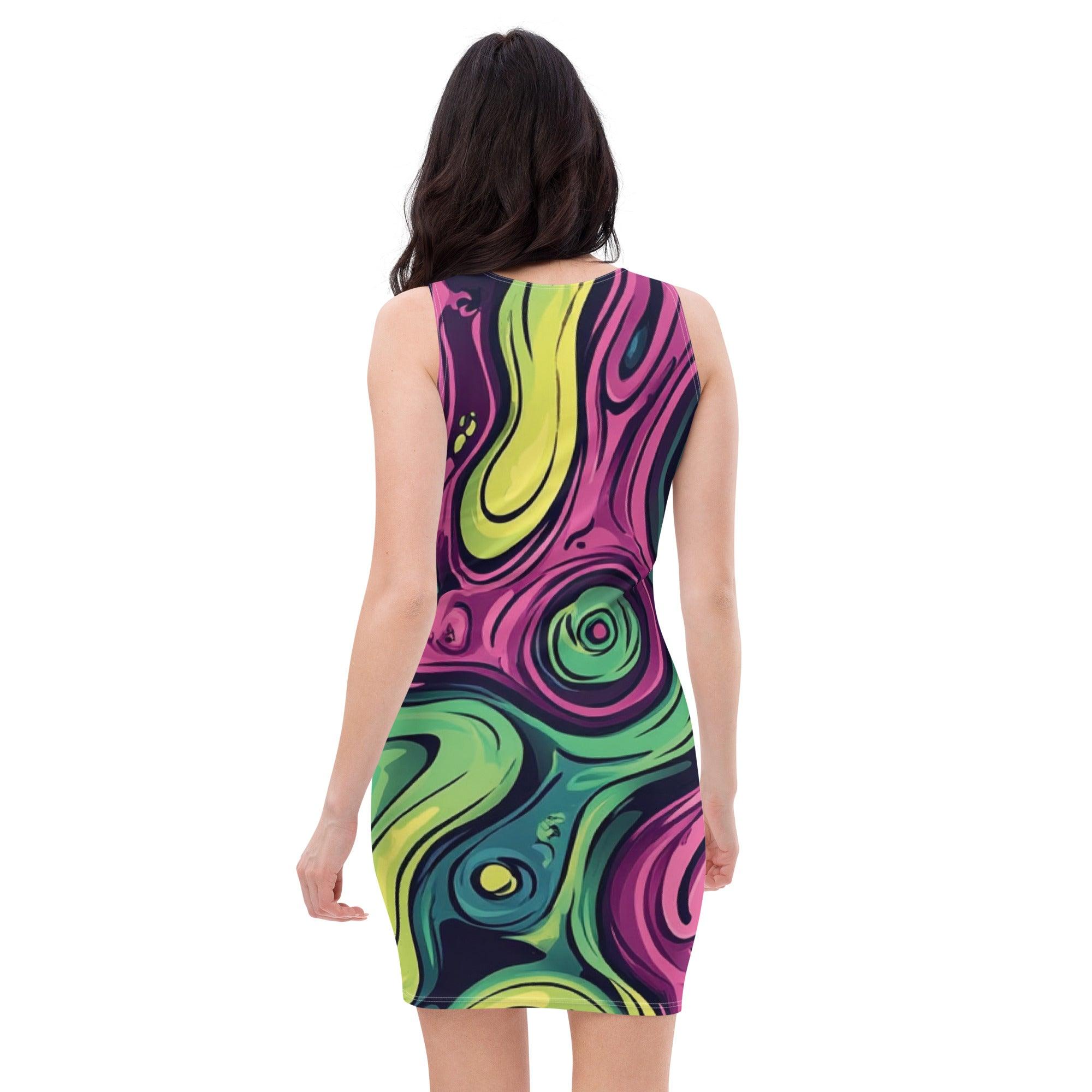Vibrant Abstract Bodycon Dress for Festivals