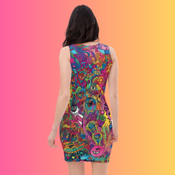 Acid Universe Bodycon Dress for Rave & EDM Festivals