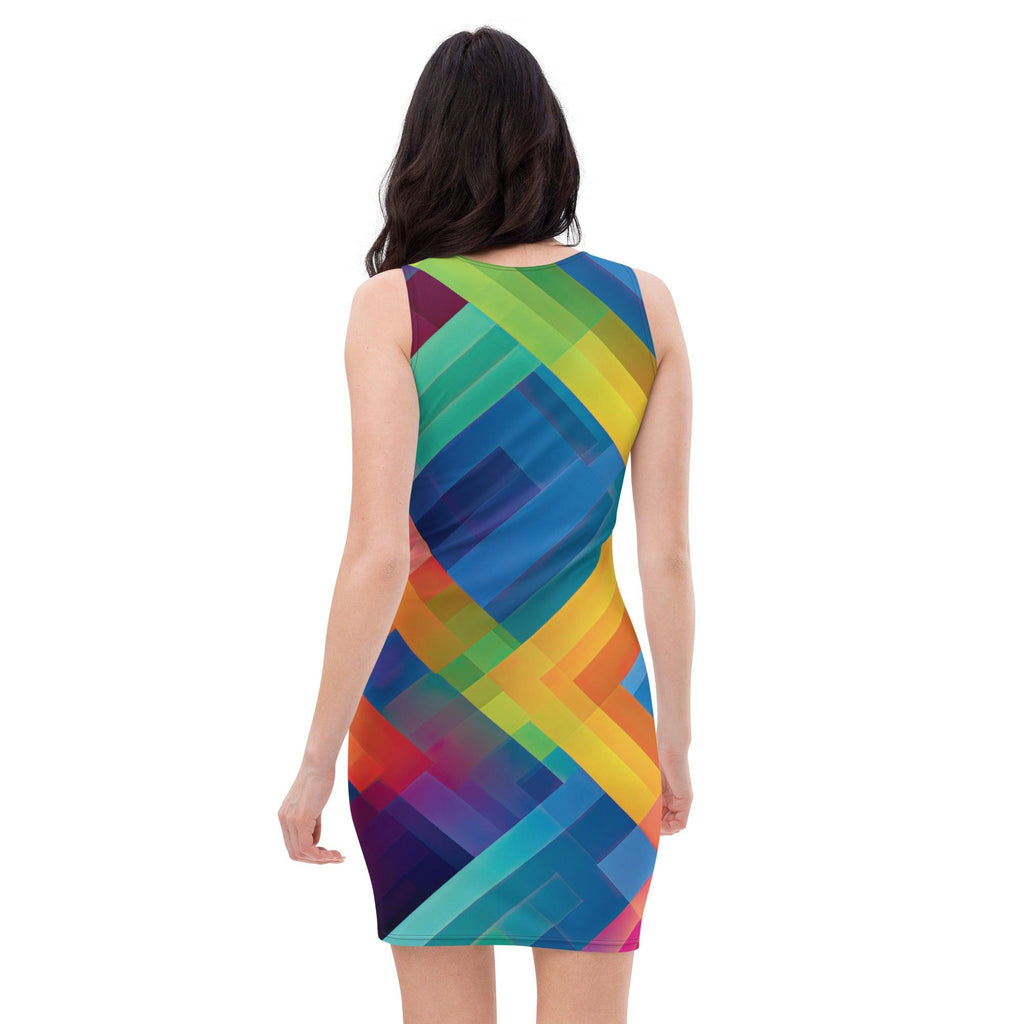 Neon Plaid Bodycon Dress for Festivals