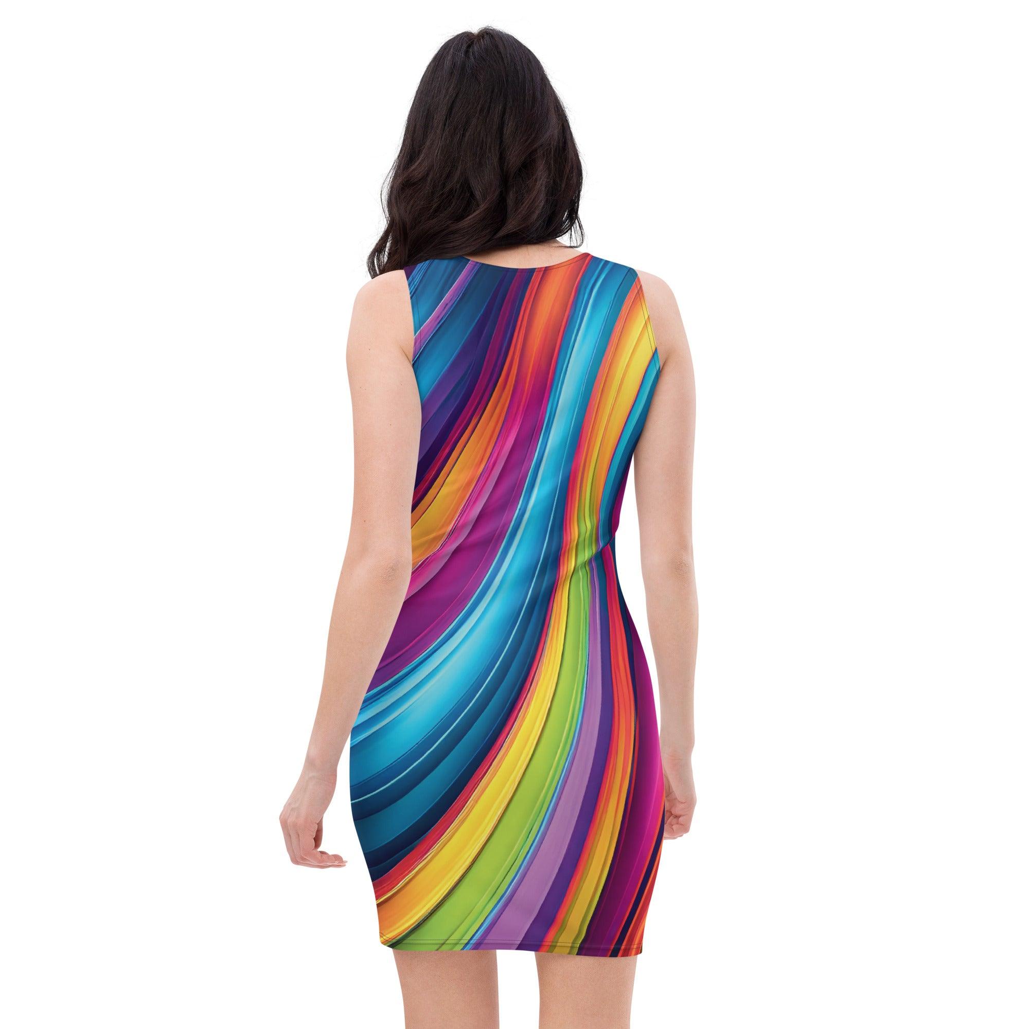 Neon Swirl Bodycon Dress - Perfect for Festivals