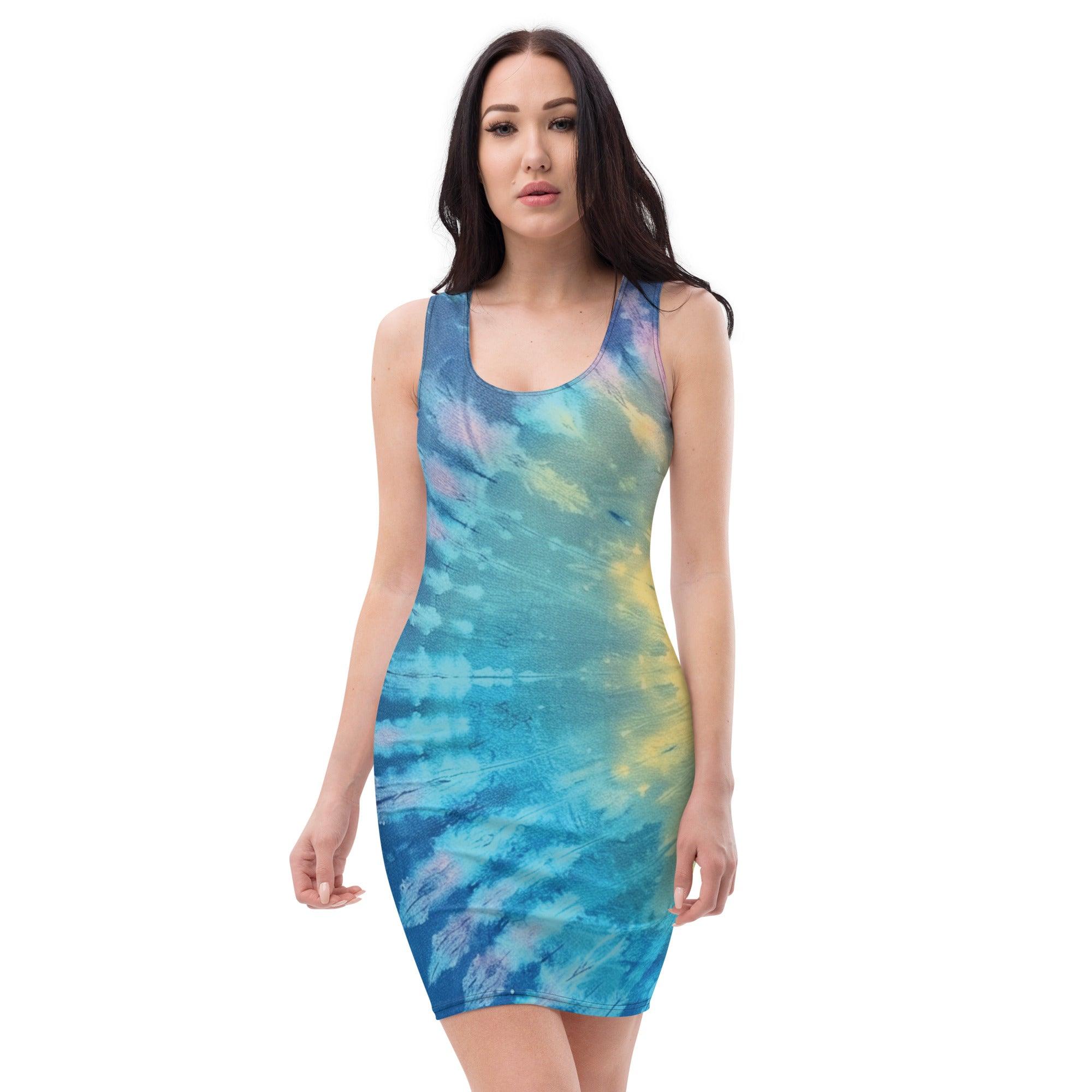 Vibrant Tie-Dye Bodycon Dress for Raves & Festivals