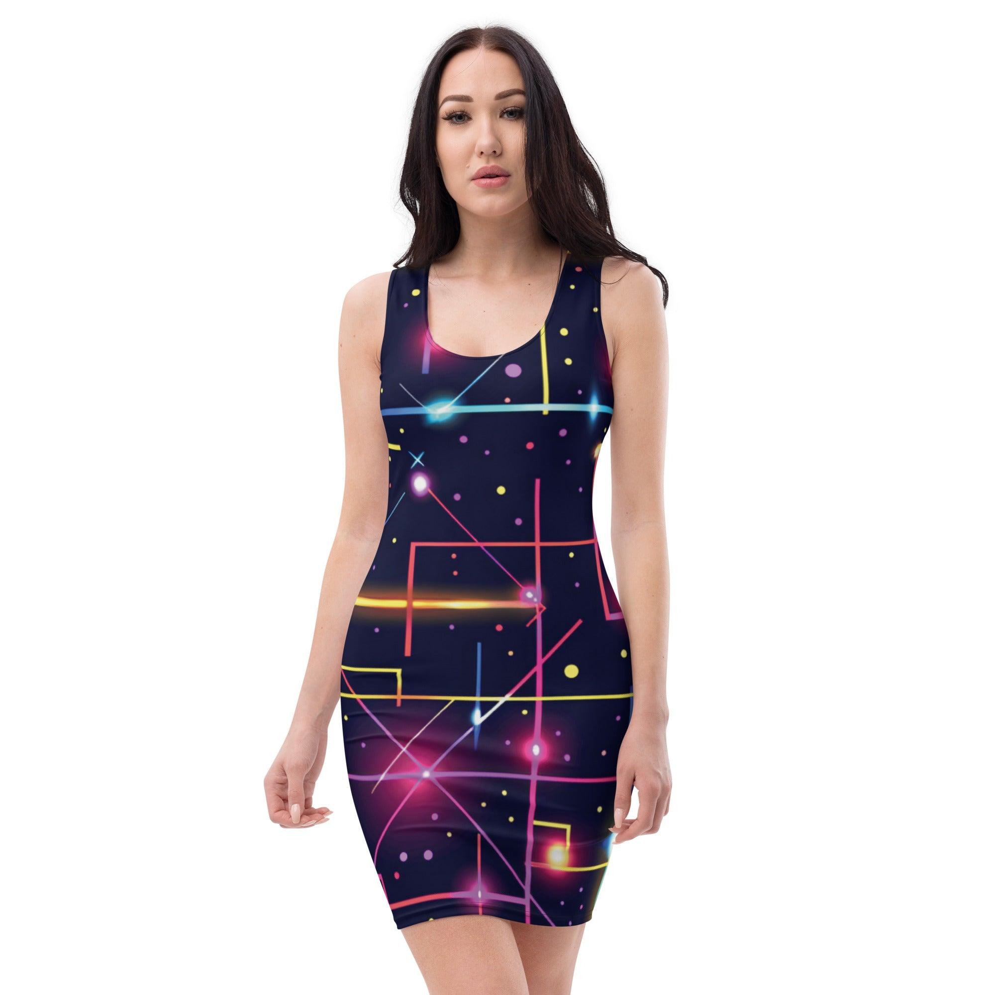 Vibrant Abstract Bodycon Dress for Festivals