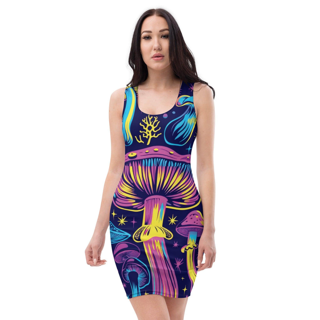 Vibrant Mushroom Bodycon Dress for Festivals