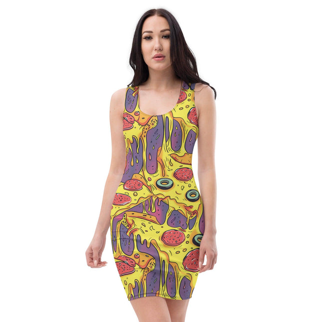 Melting Pizza Bodycon Dress for Festivals