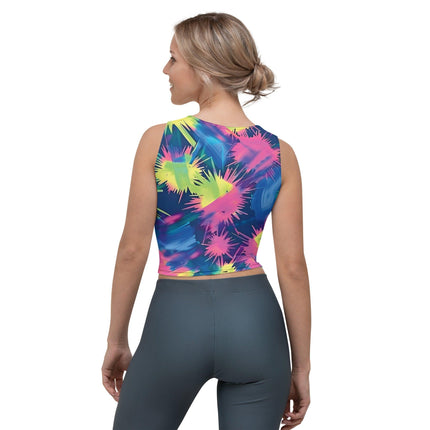 Neon Paint Splatter Crop Top for Raves & Festivals
