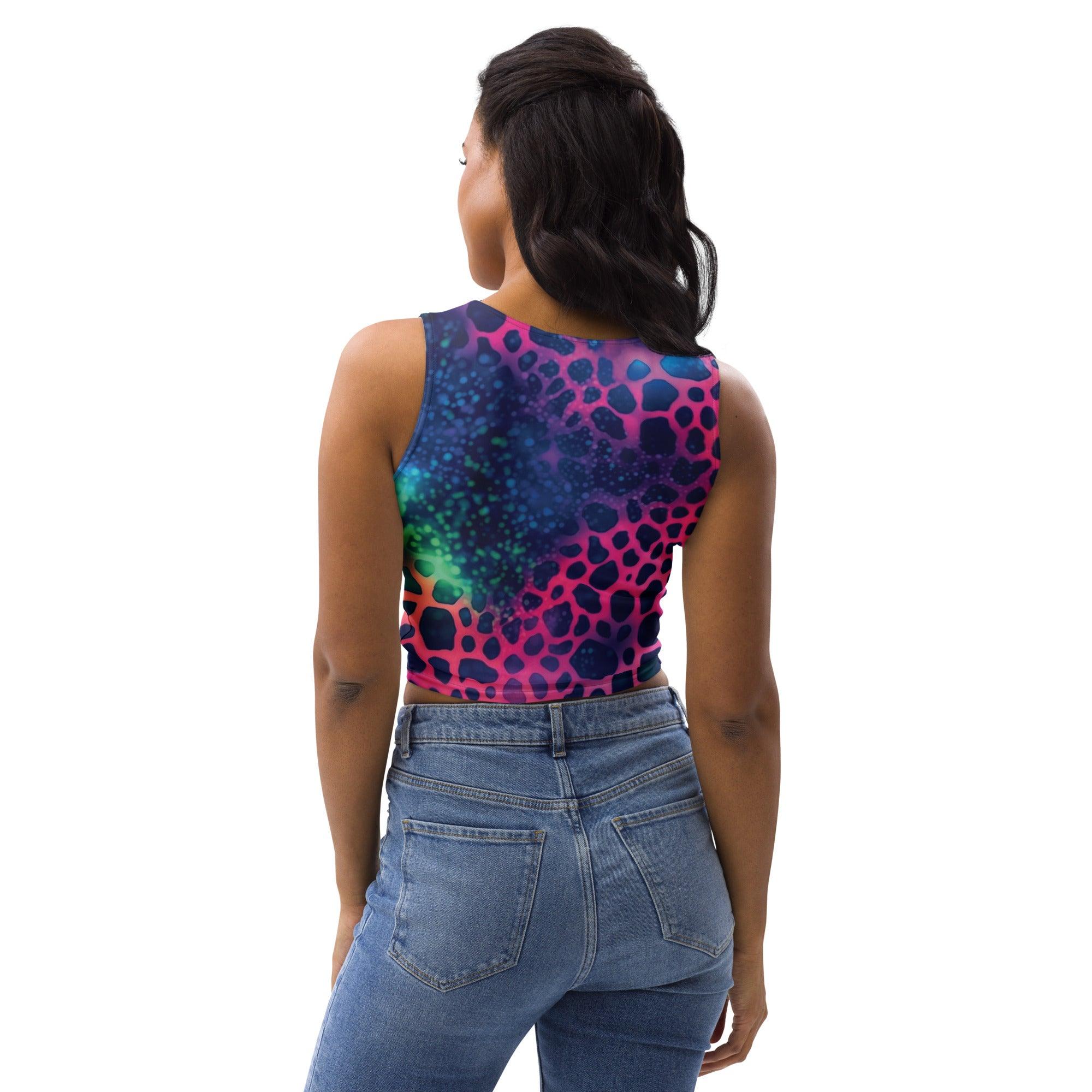 Neon Leopard Print Crop Top for Raves