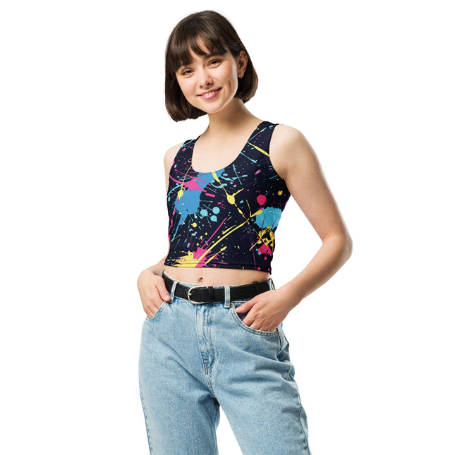 Vibrant Paint Splatter Crop Top - Perfect for Festivals
