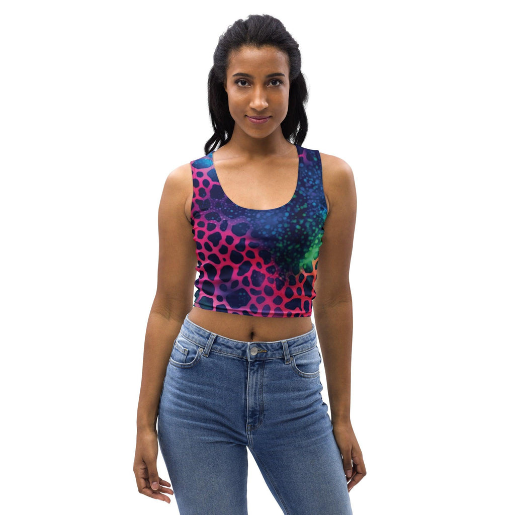 Neon Leopard Print Crop Top for Raves