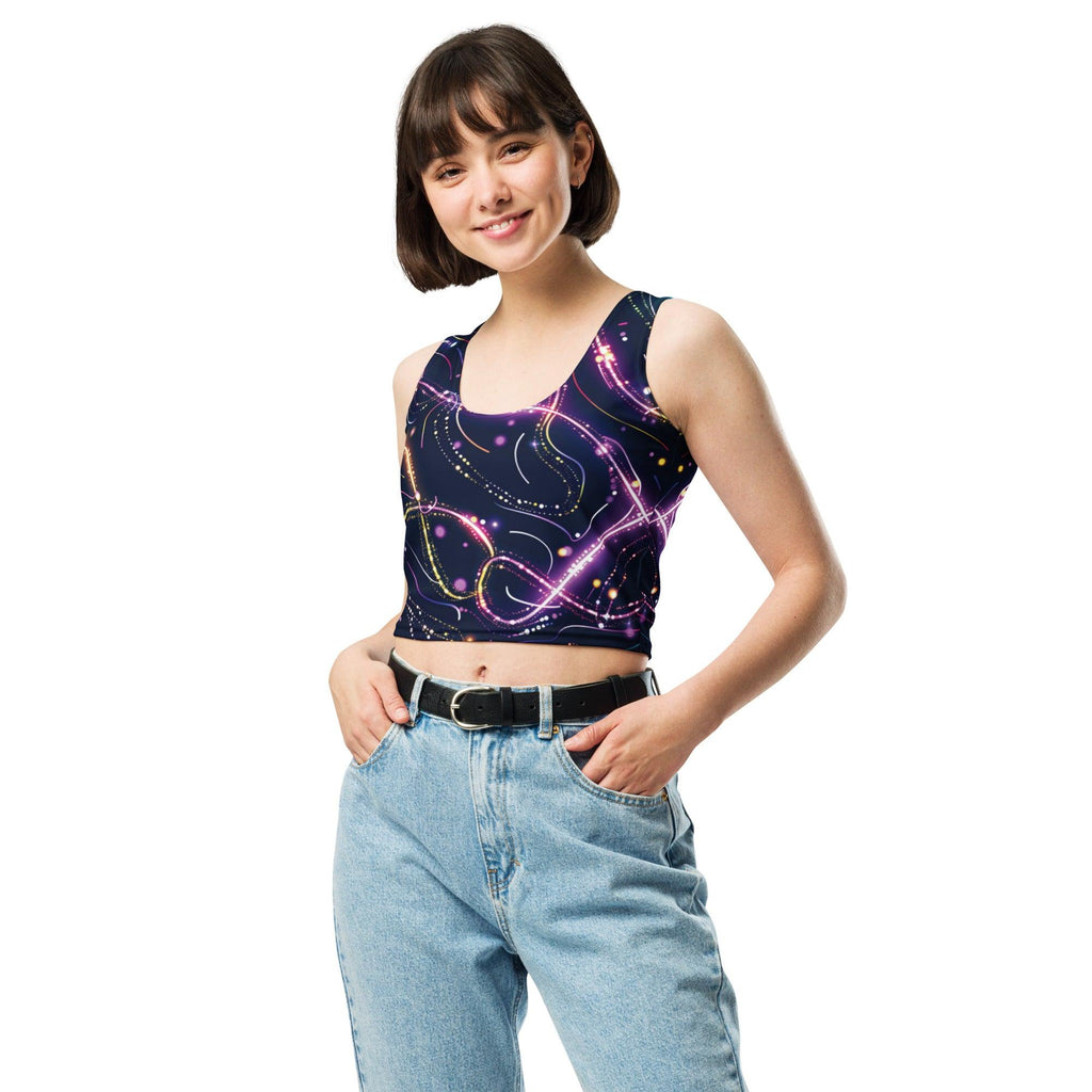 Vibrant Abstract Crop Top for Festivals and Raves