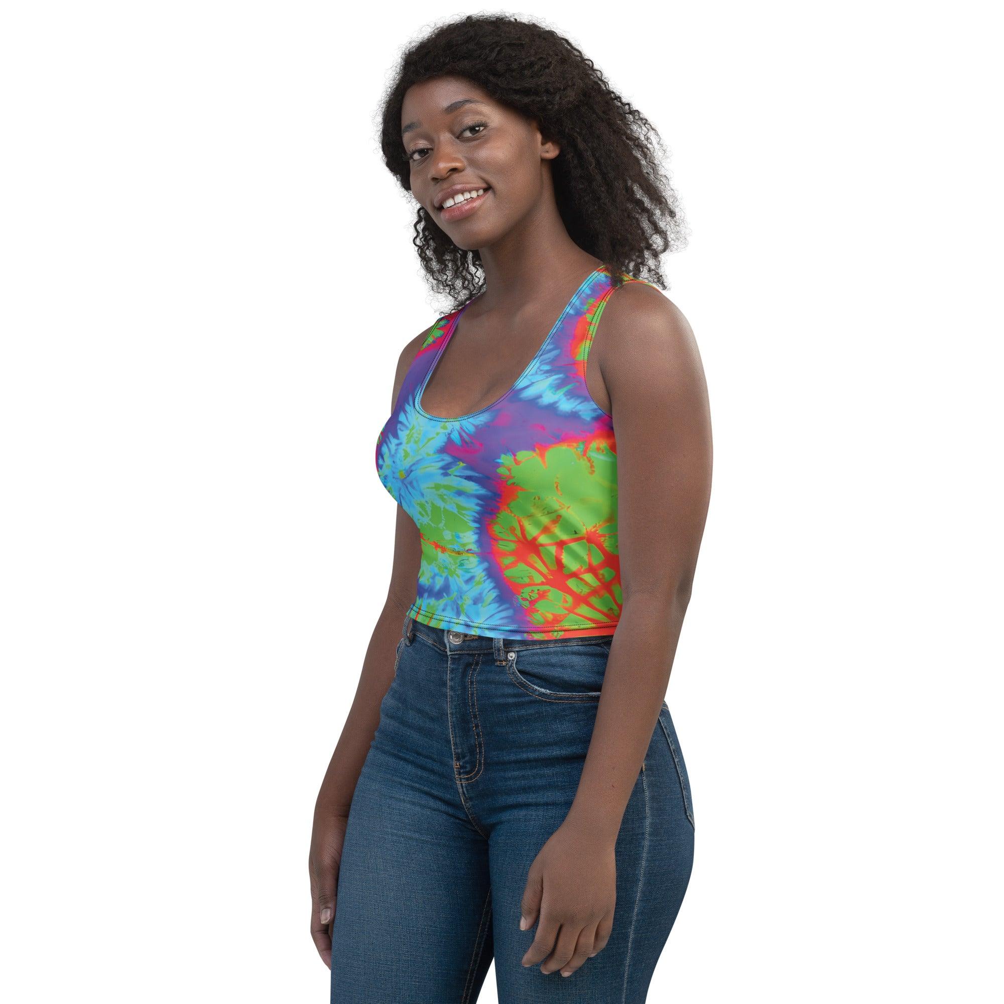 Psychedelic Tie-Dye Crop Top for Festivals & Raves