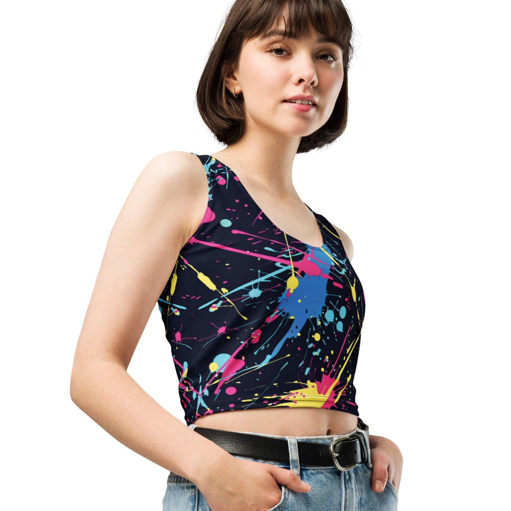Vibrant Paint Splatter Crop Top - Perfect for Festivals