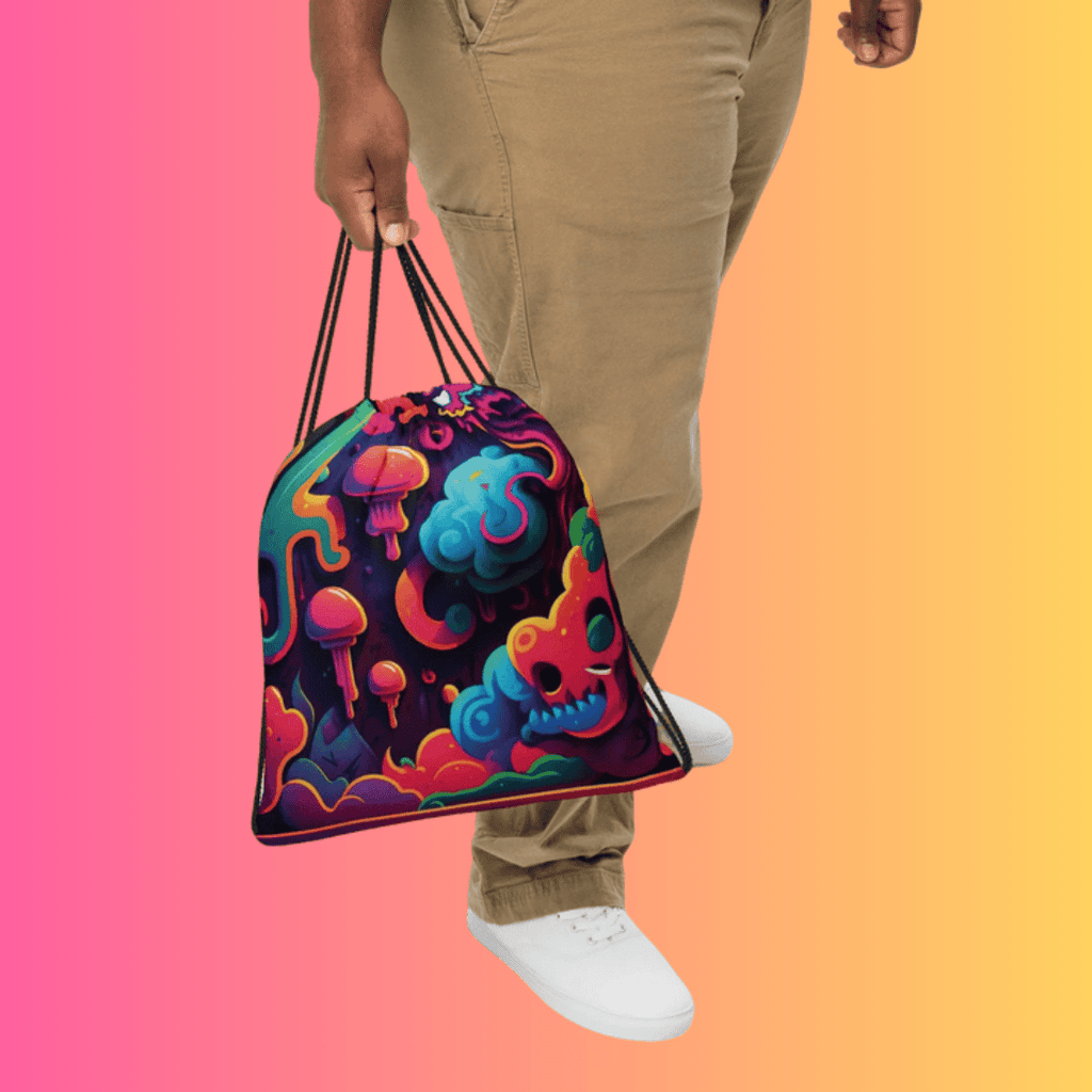 Trippy Universe Drawstring Bag - Perfect for Raves & Festivals