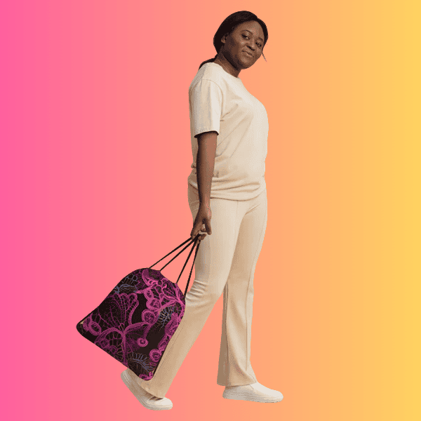 Neon Lace Drawstring Bag - Festival Ready Vibes