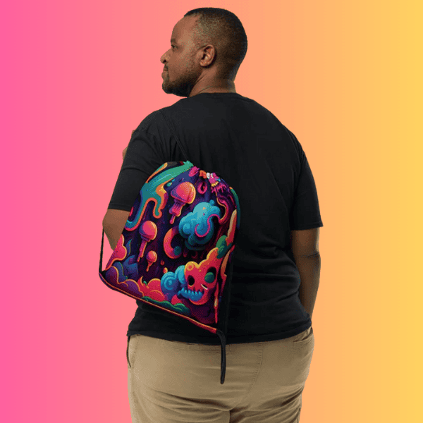 Trippy Universe Drawstring Bag - Perfect for Raves & Festivals