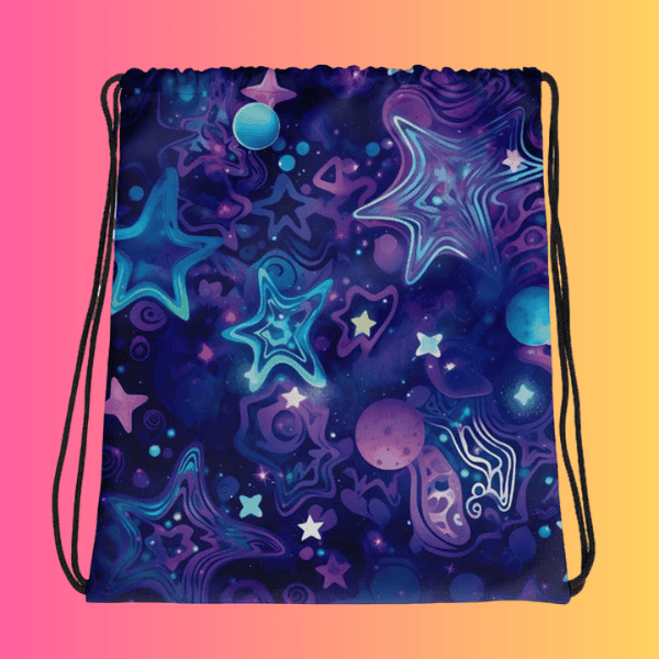 Trippy Universe Festival Drawstring Bag