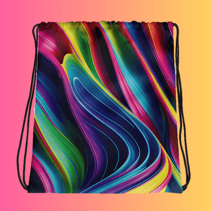 Neon Swirl Drawstring Bag - Perfect for Raves & Festivals