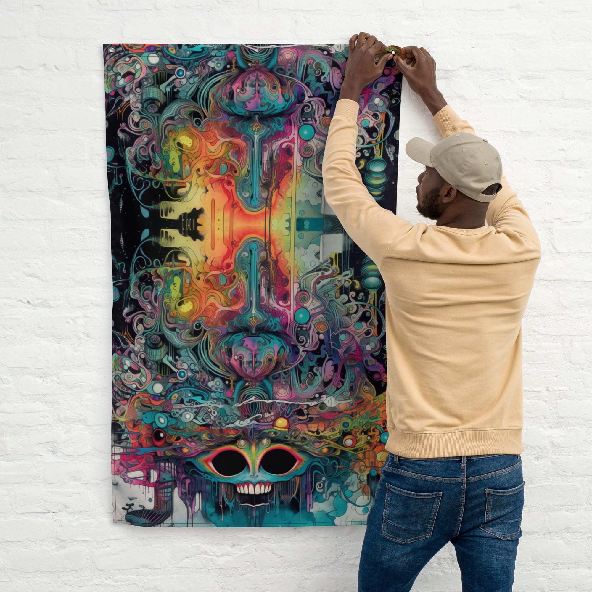 Psychedelic EDM Rave Flag - Vibrant Festival Vibe