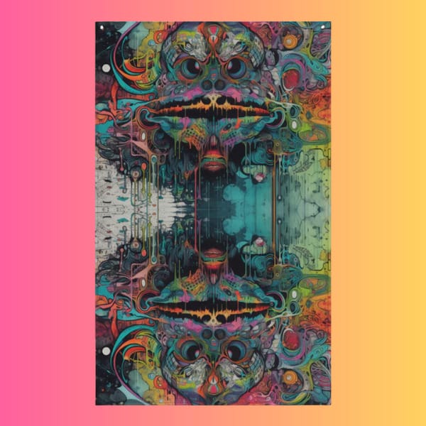 Psychedelic Festival Flag - EDM Rave Wall Decor