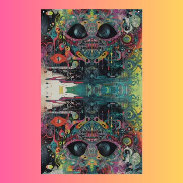 Psychedelic Festival Flag - 100% Polyester Wall Decor