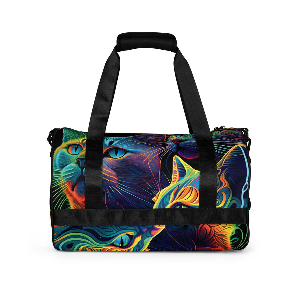 Neon Trippy Cat Festie Travel Bag