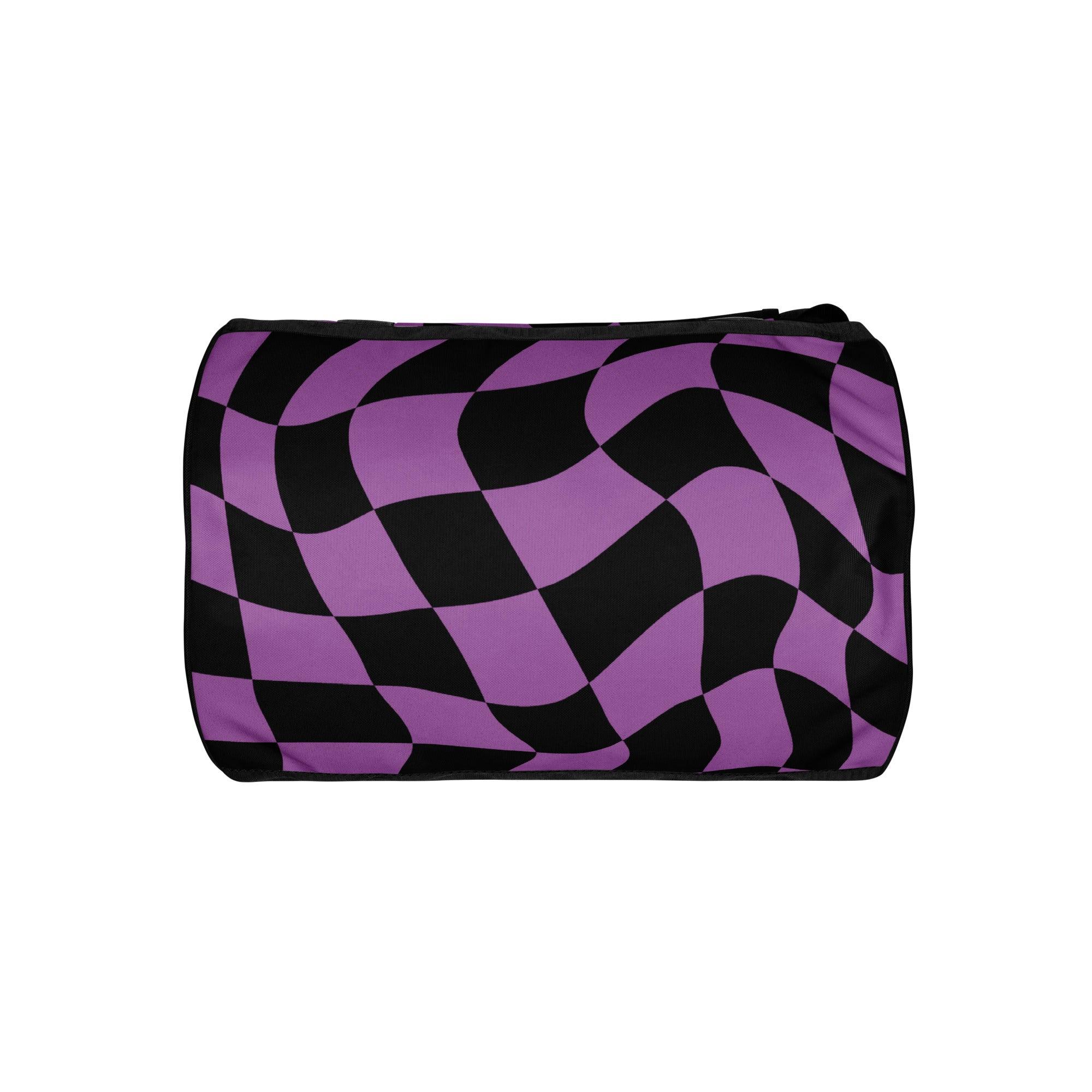 Trippy Checkered Festival Travel Bag - Your Colorful Rave Companion