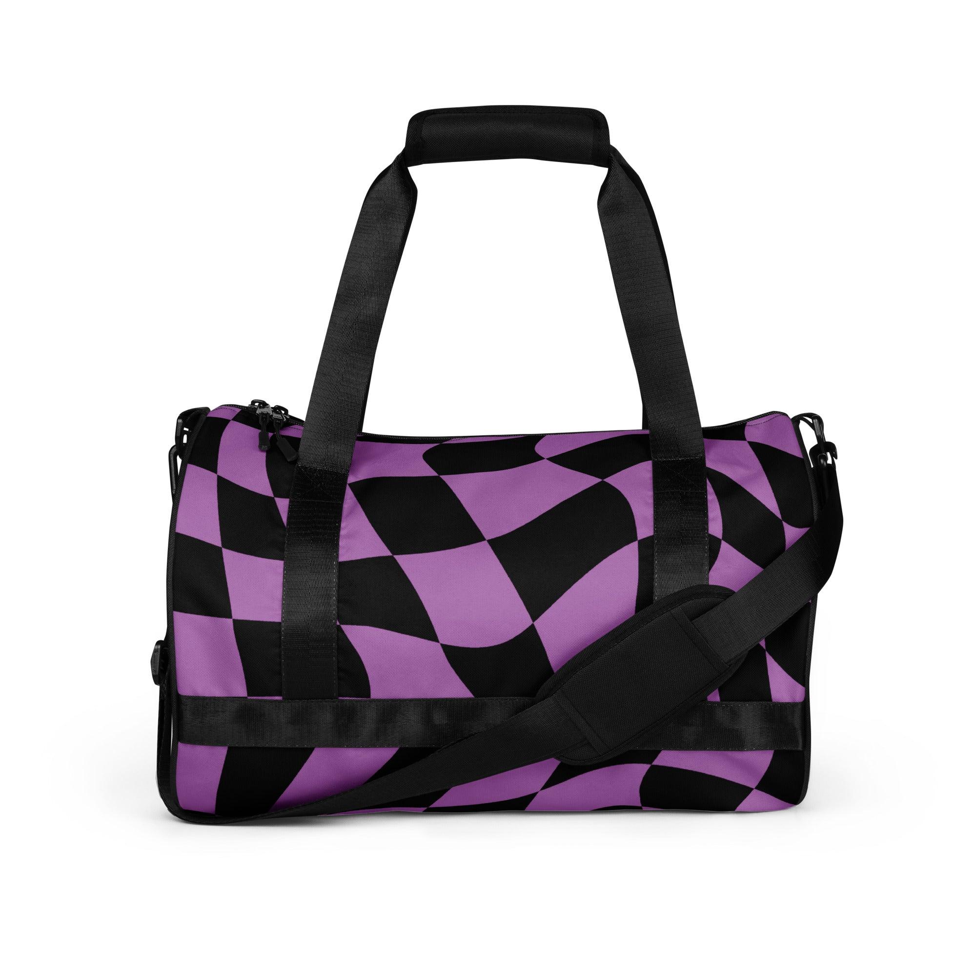 Trippy Checkered Festival Travel Bag - Your Colorful Rave Companion