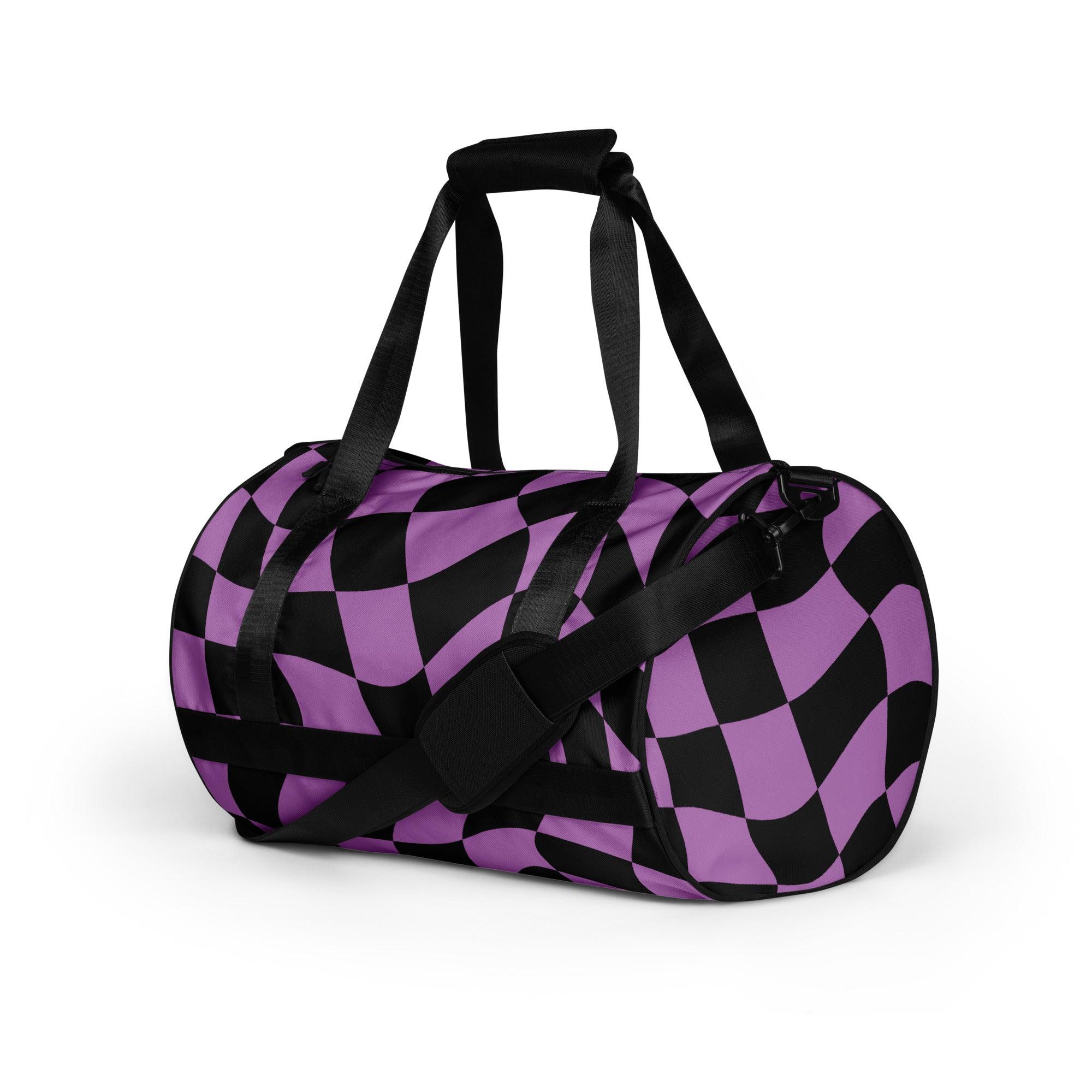 Trippy Checkered Festival Travel Bag - Your Colorful Rave Companion