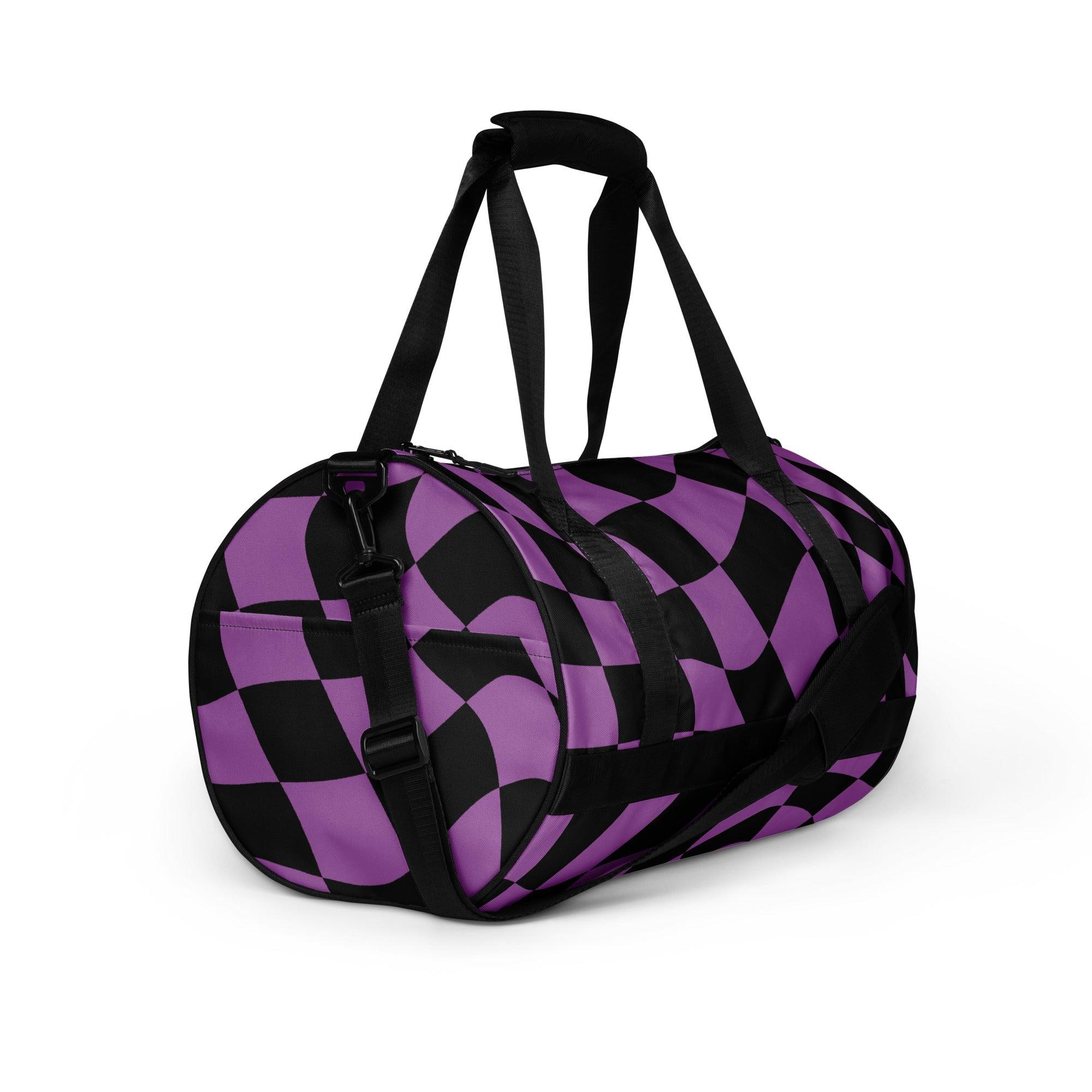 Trippy Checkered Festival Travel Bag - Your Colorful Rave Companion