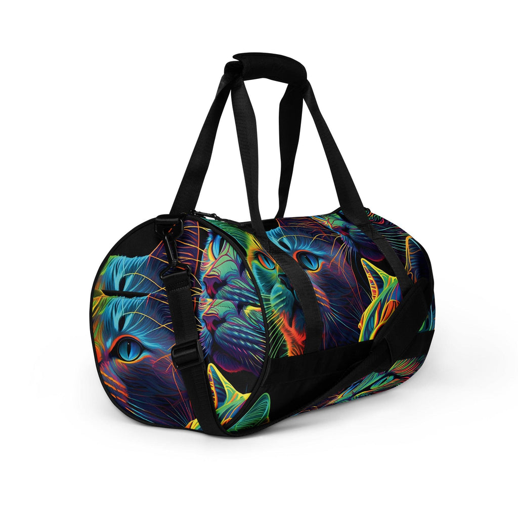 Neon Trippy Cat Festie Travel Bag