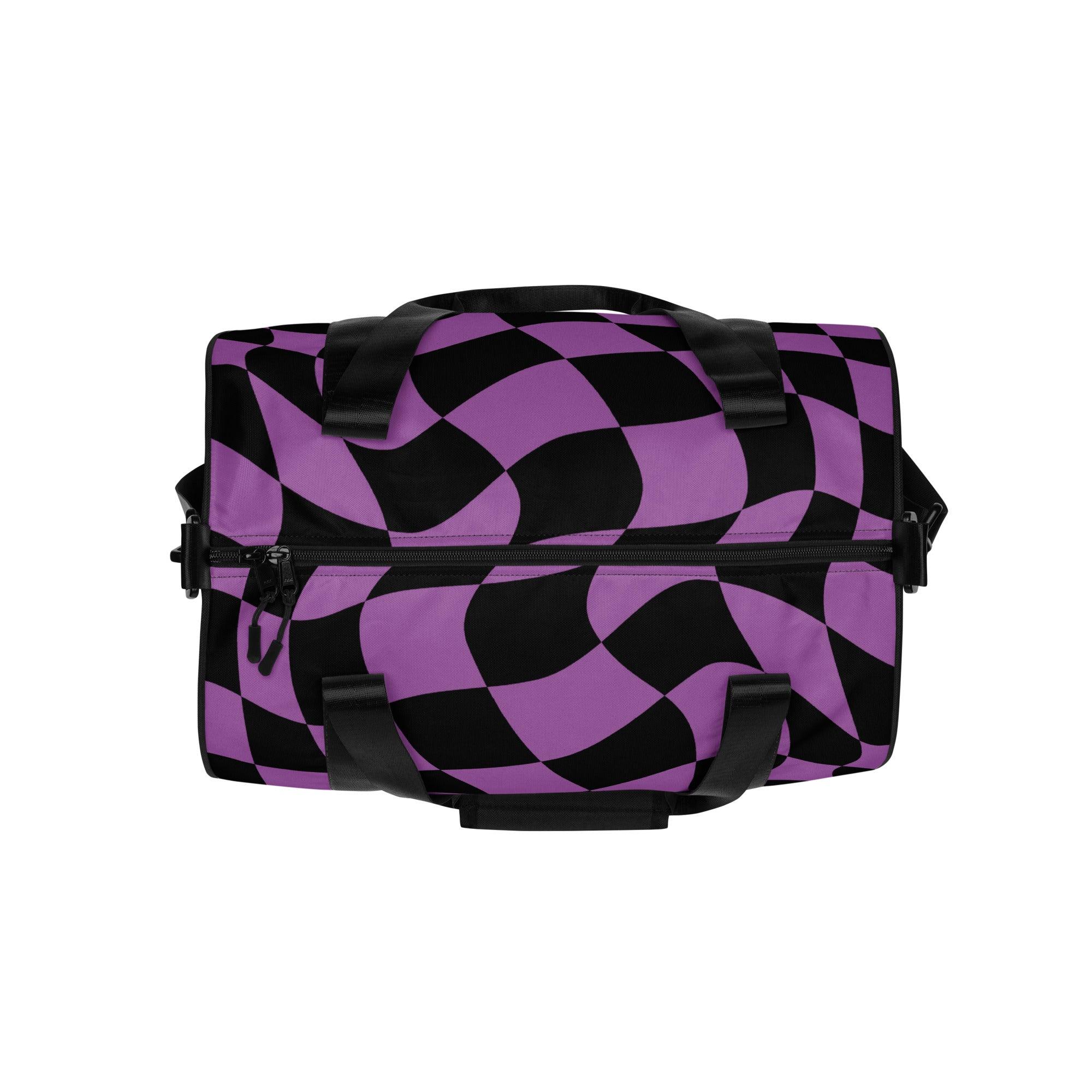 Trippy Checkered Festival Travel Bag - Your Colorful Rave Companion