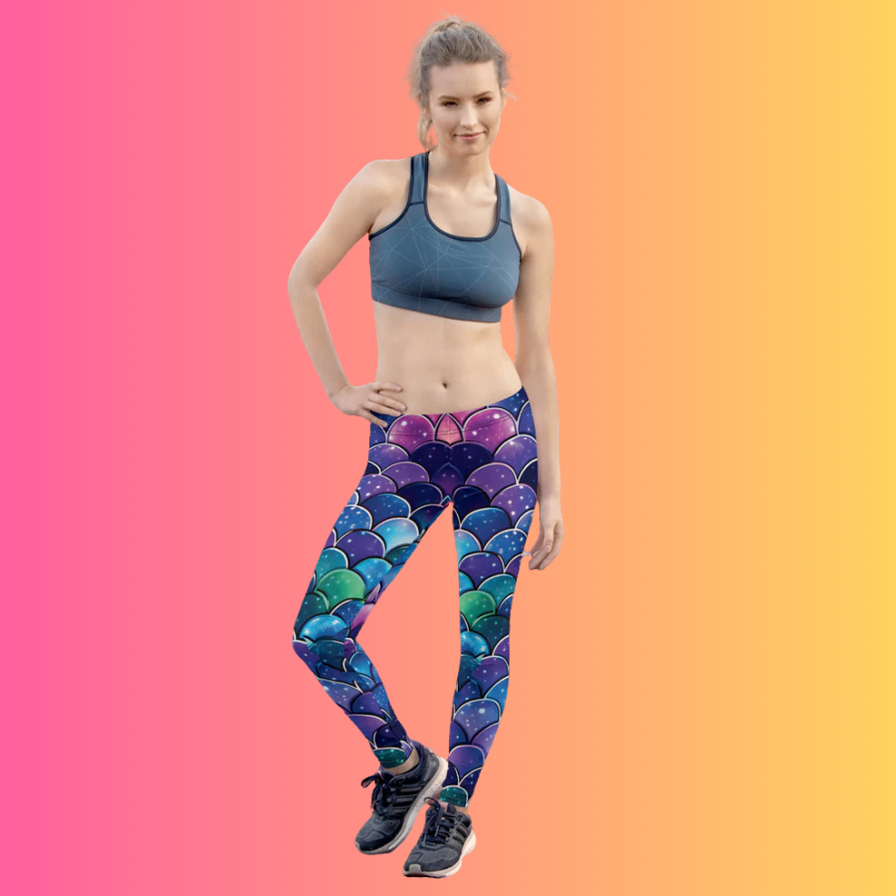 Enchanting Mermaid Scale Leggings for Rave & Festival