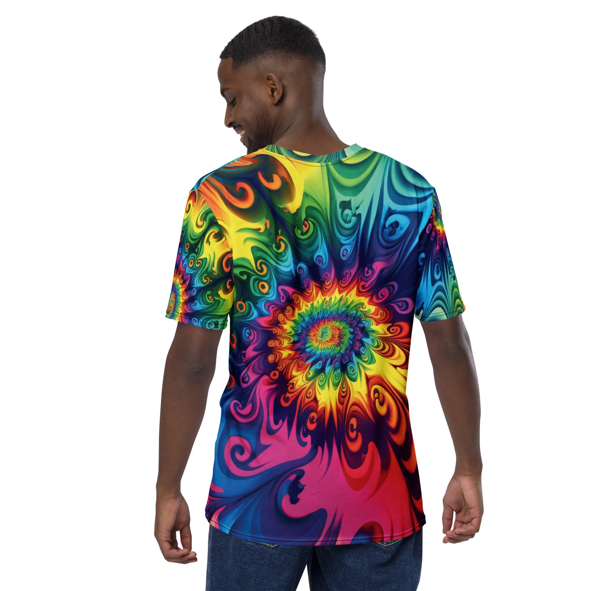 Vibrant Tie-Dye Men's T-Shirt for Raves & Festivals