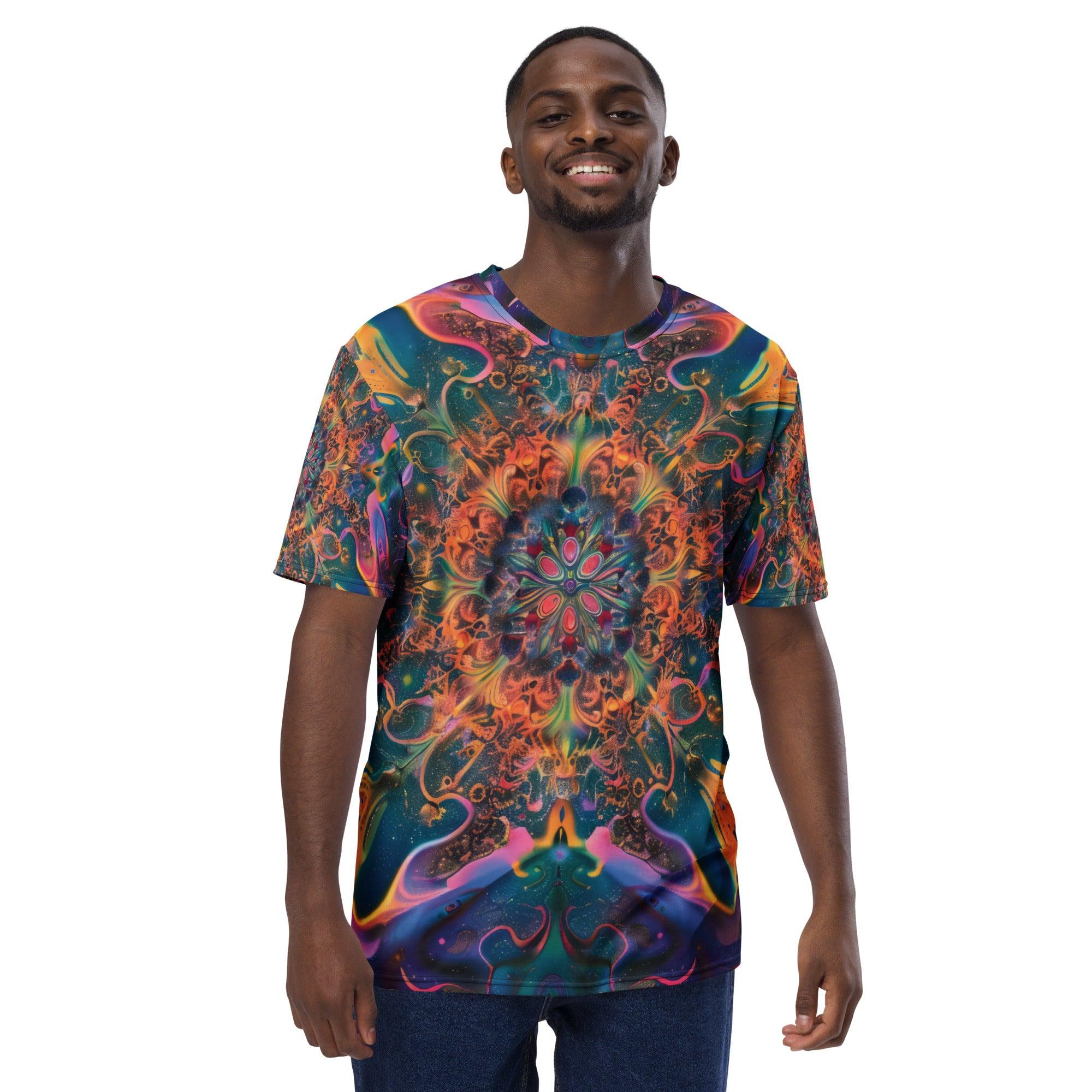 Vibrant Trippy Abstract Men's Festival T-Shirt