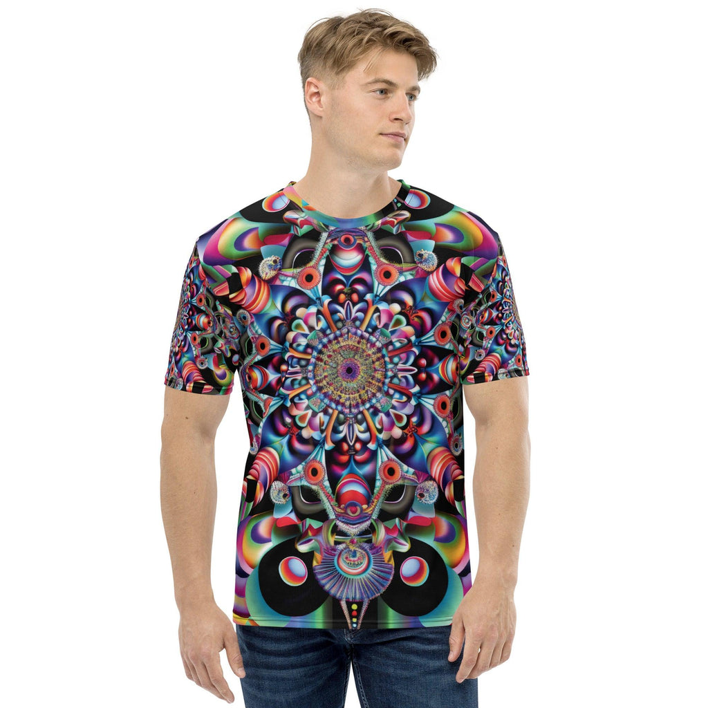 Vibrant Trippy Abstract Festival T-shirt for Men