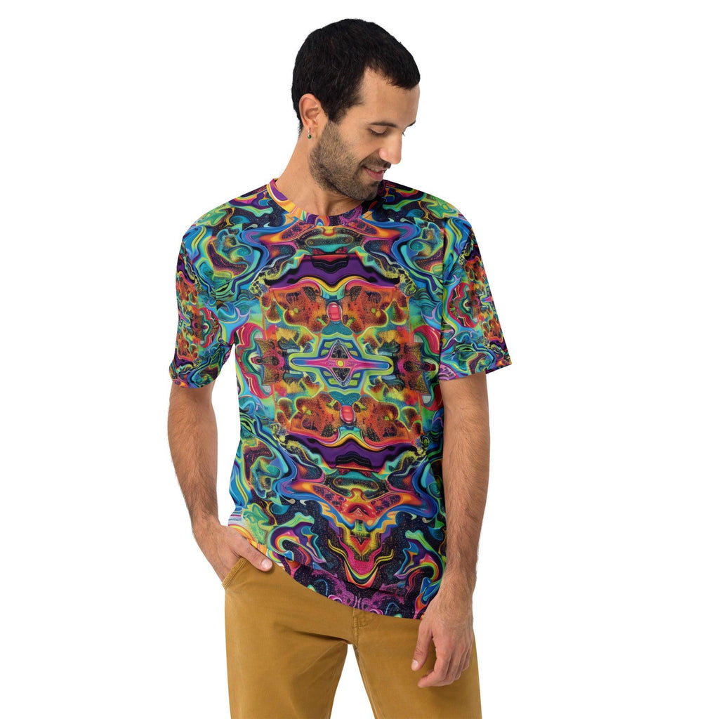 Trippy Abstract Rave Men's T-shirt for EDM Lovers
