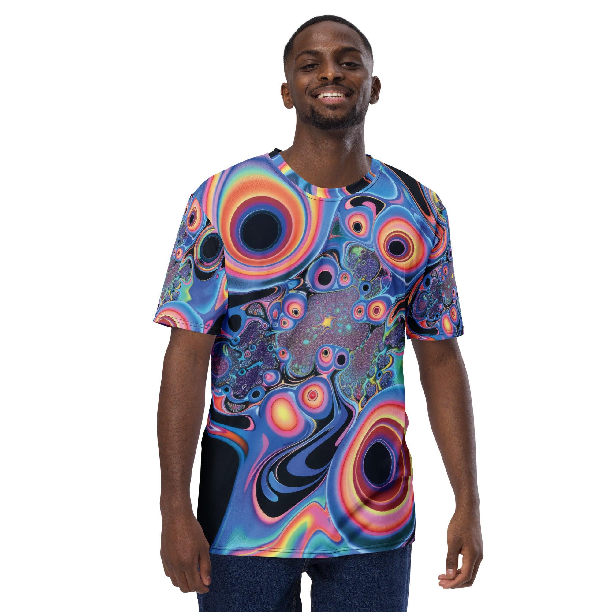 Vibrant Trippy Abstract Men's Festival T-Shirt