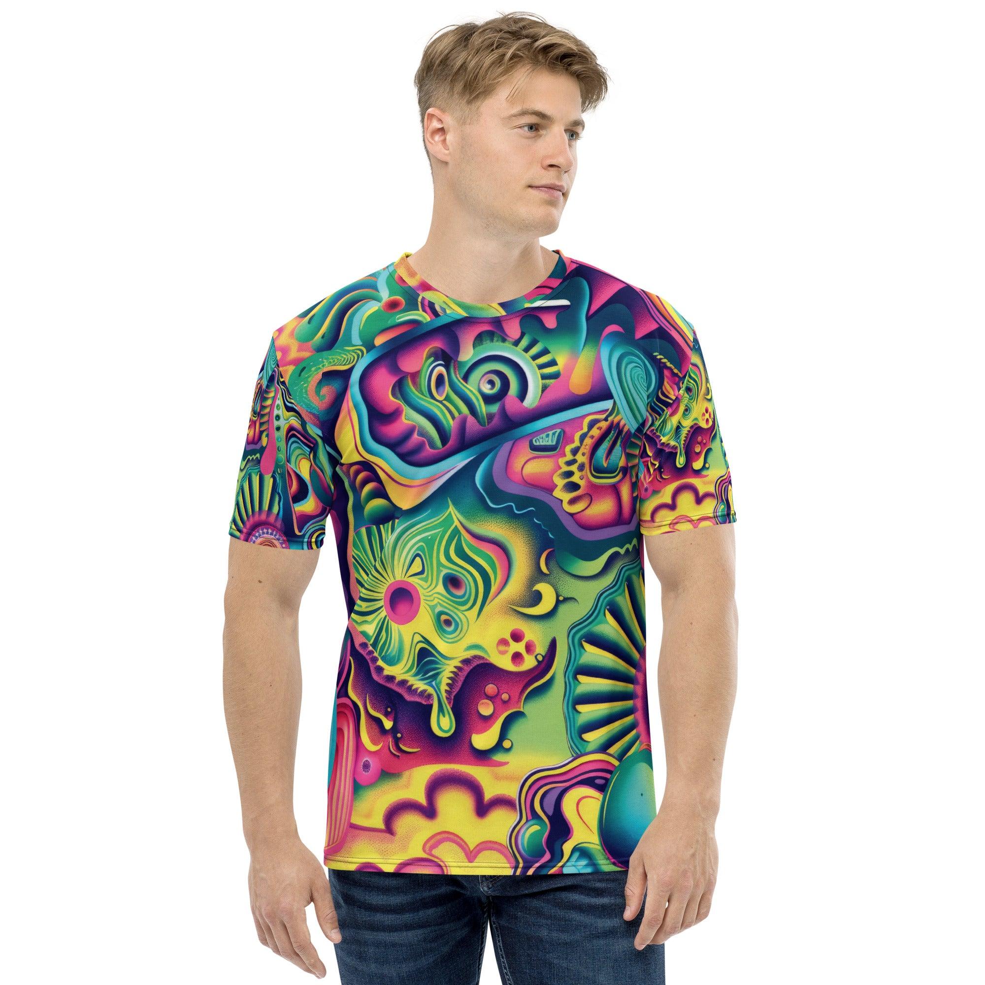 Vibrant Trippy Abstract Rave T-Shirt for EDM Lovers