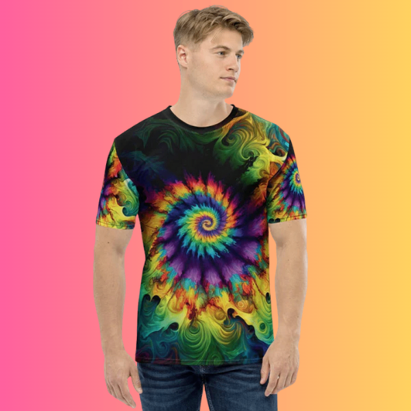 Playful Tie-Dye Men's T-Shirt for EDM Lovers