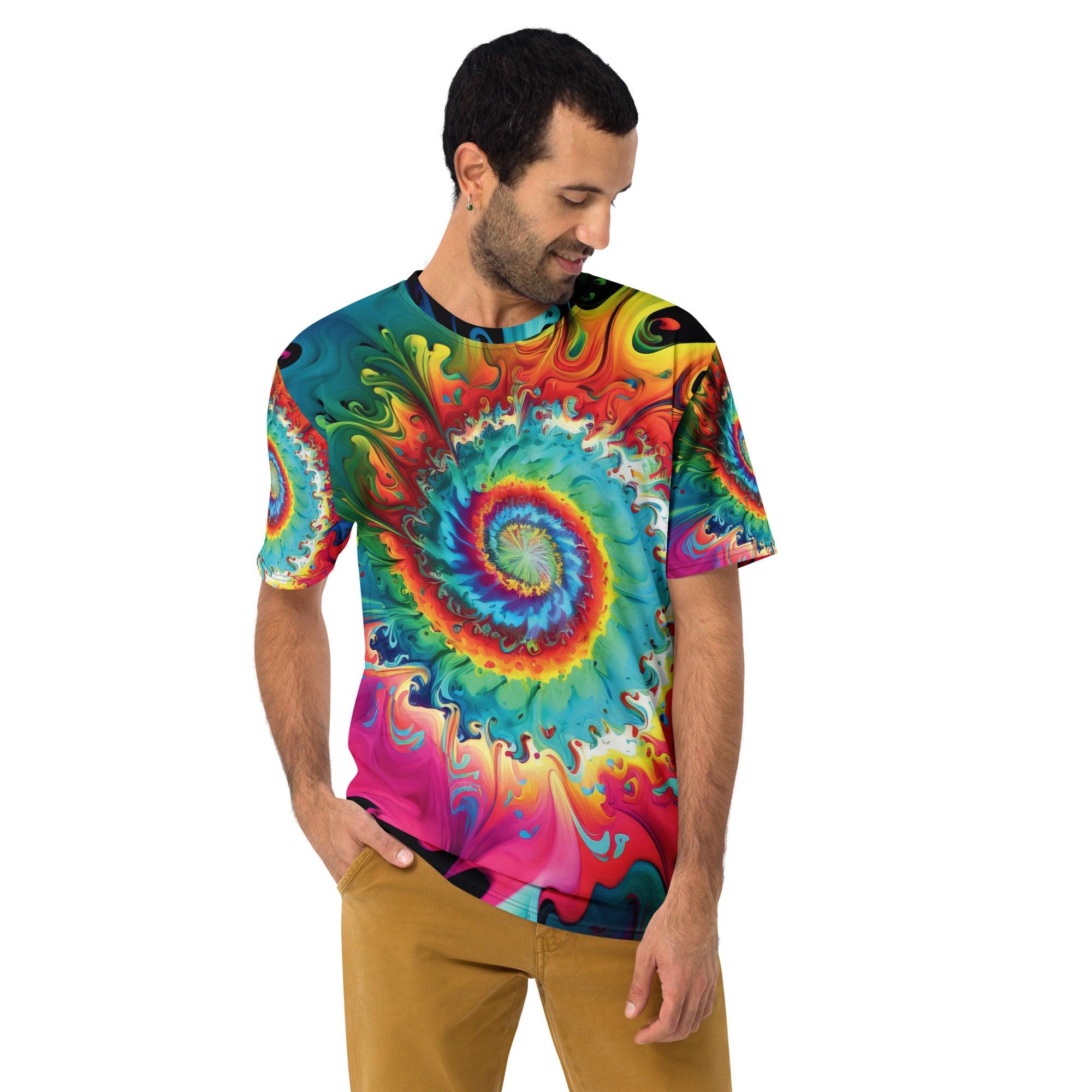 Vibrant Tie-Dye Men's T-shirt – Perfect for Festivals & Raves