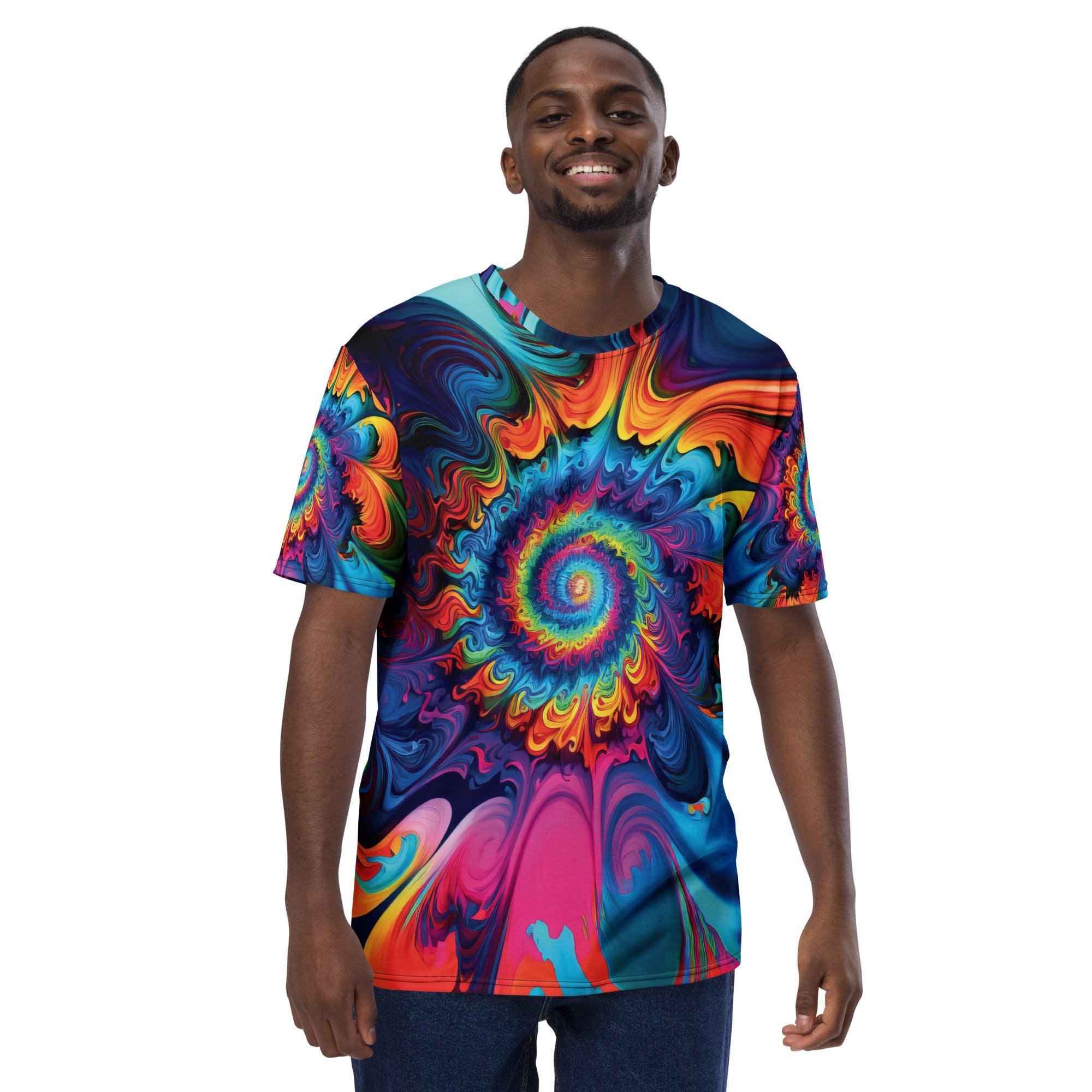 Vibrant Tie-Dye Men's T-Shirt for Festivals & Raves